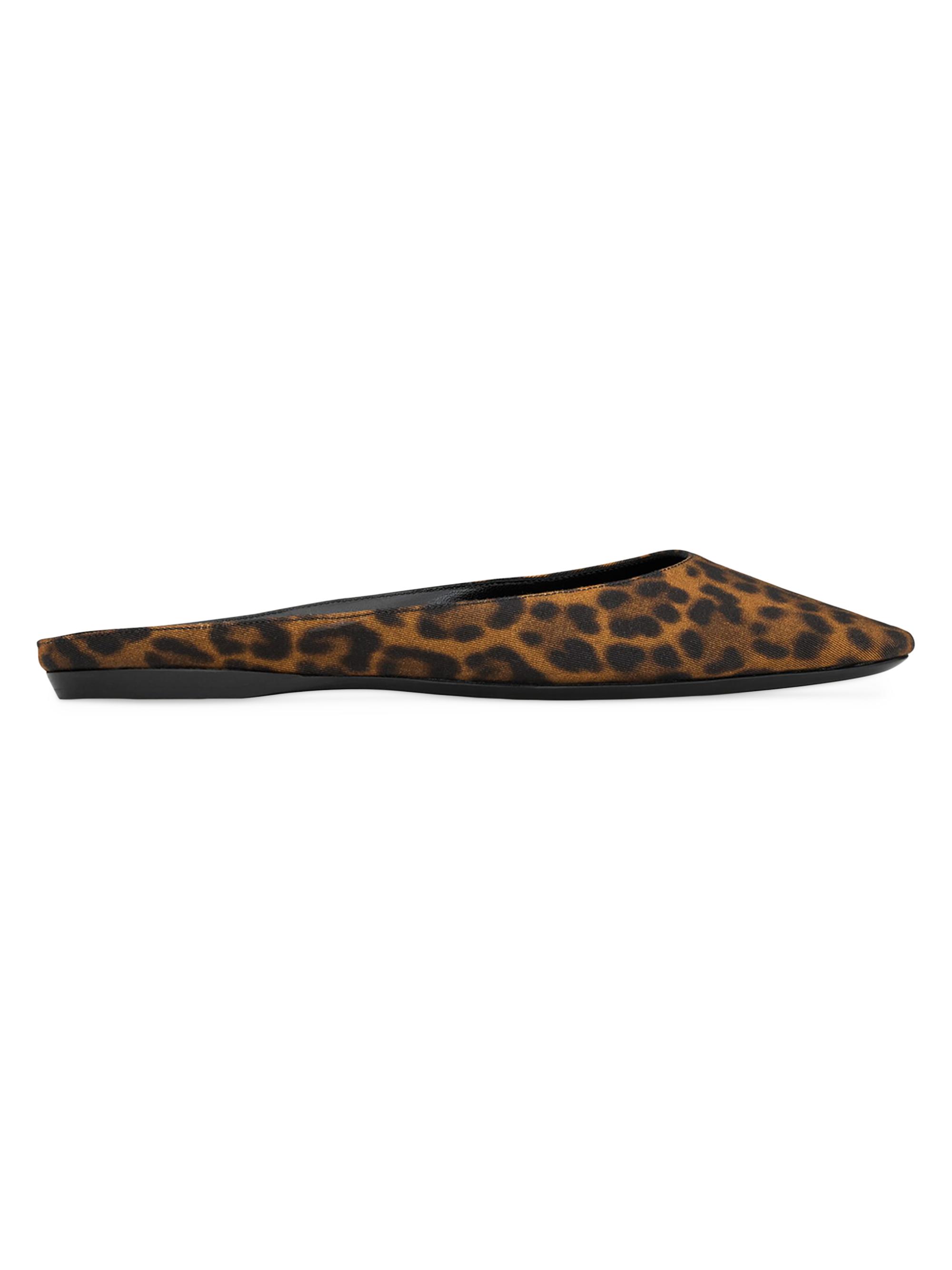 Saint Laurent Women's Lido Slip-Ons in Leopard Grosgrain - Leopard