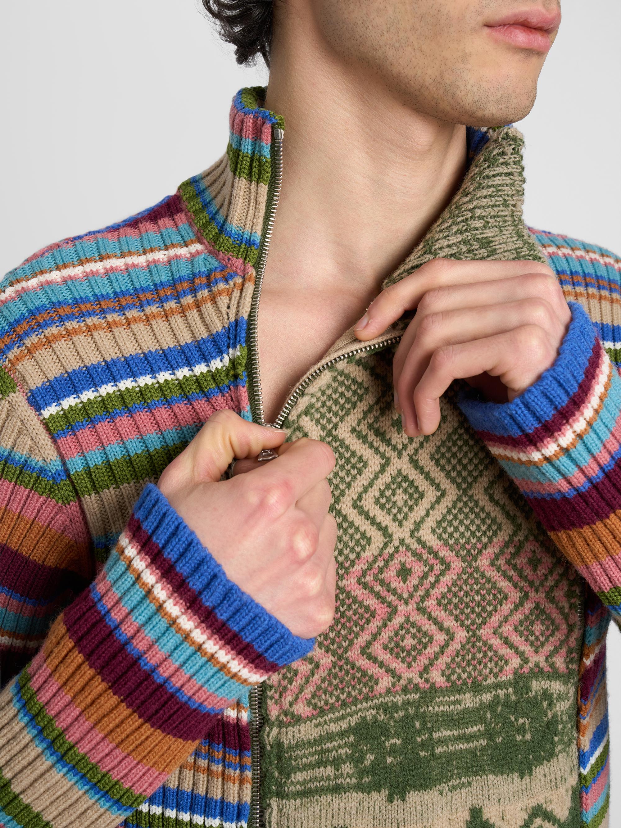 Dries Van Noten Striped Wool Rib-Knit Cardigan | Saks Fifth Avenue