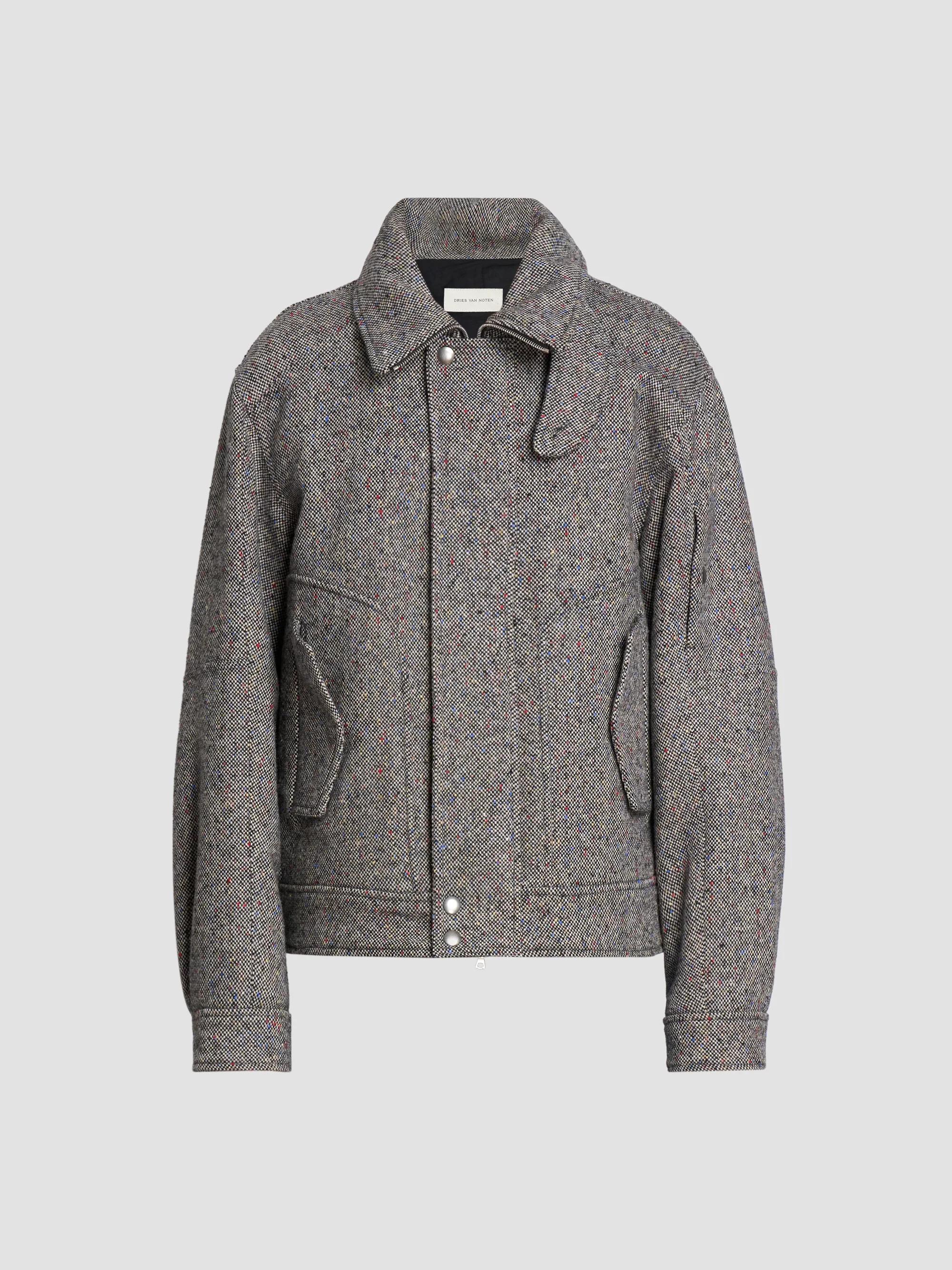 Dries Van Noten Tweed Wool Zip-Front Jacket | Saks Fifth Avenue
