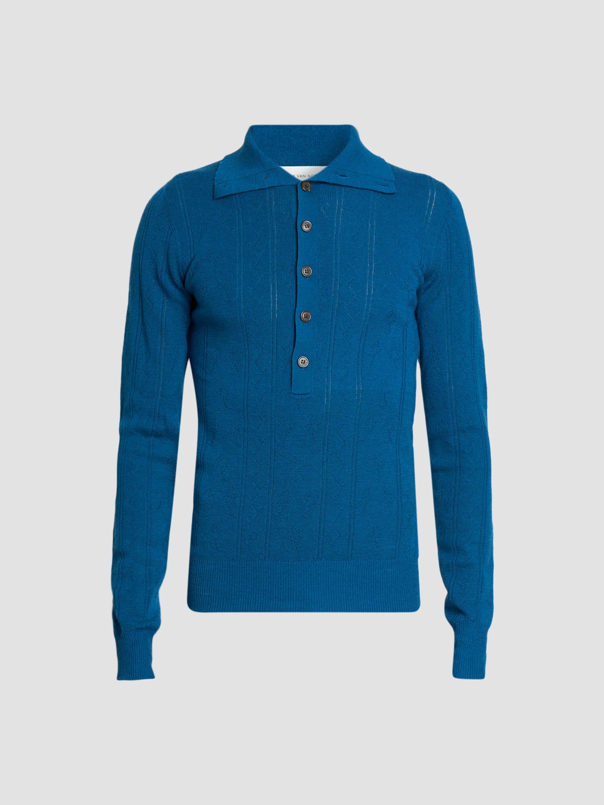Dries Van Noten Slim-Fit Wool-Cotton Polo Sweater | Saks Fifth Avenue