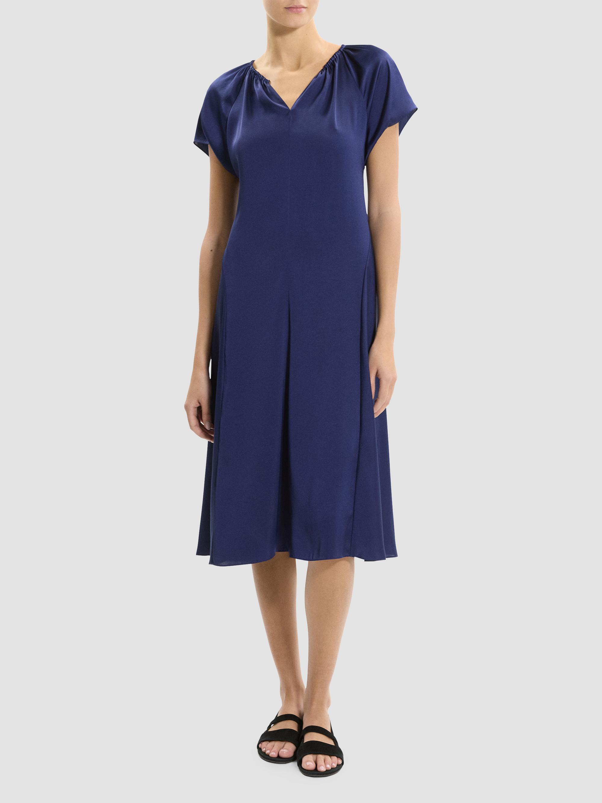 theory a line midi dress Theory Satin A-Line Midi Dress