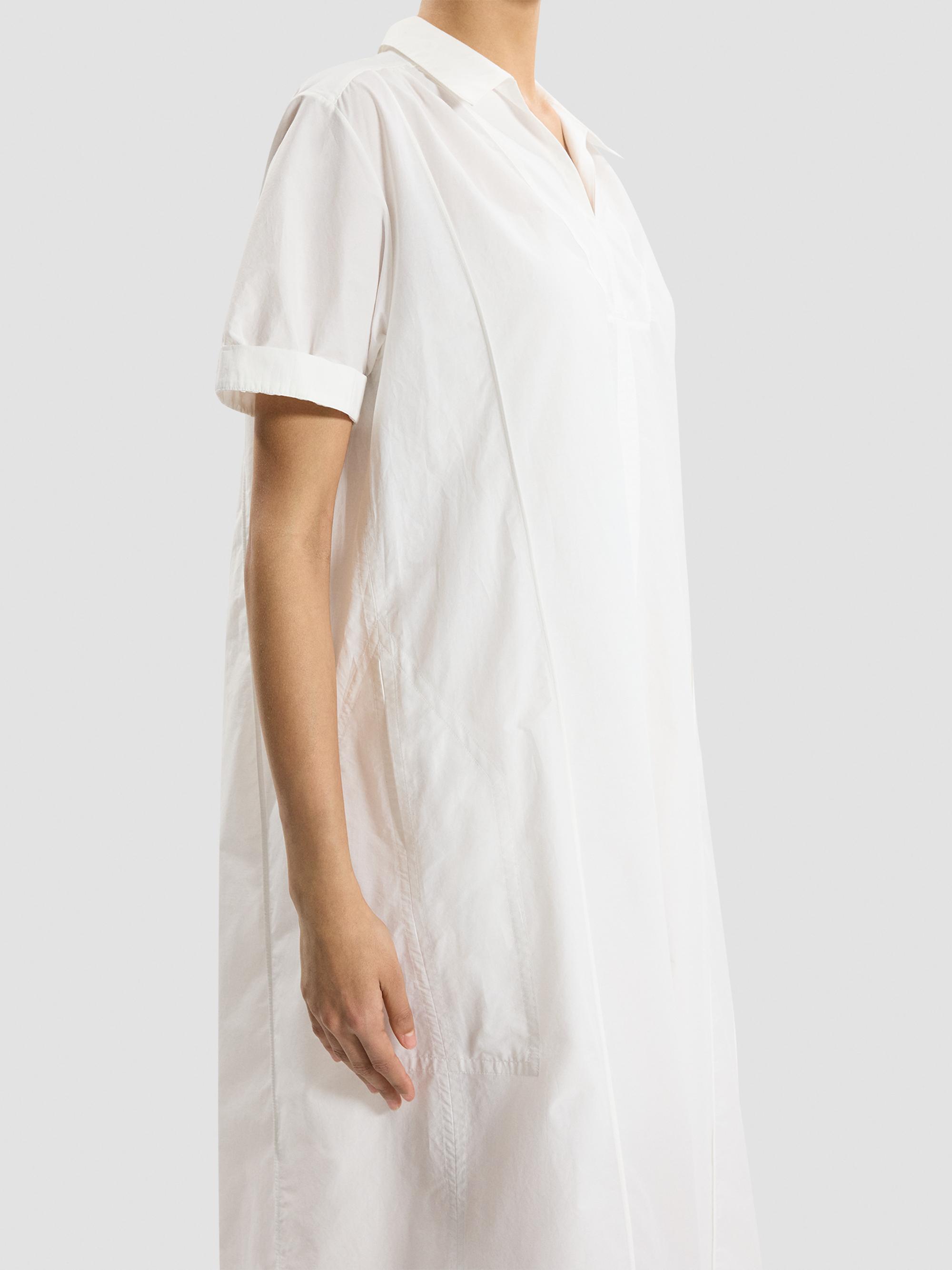 cotton maxi shift dress Women's 100% Cotton Maxi Dress Shift Dress Shirt Dress White Dress Casual  Daily Vacation Loose Fit Plain 3/4 Length Sleeve V Neck Black White Pink  Navy Blue Summer Spring 2026