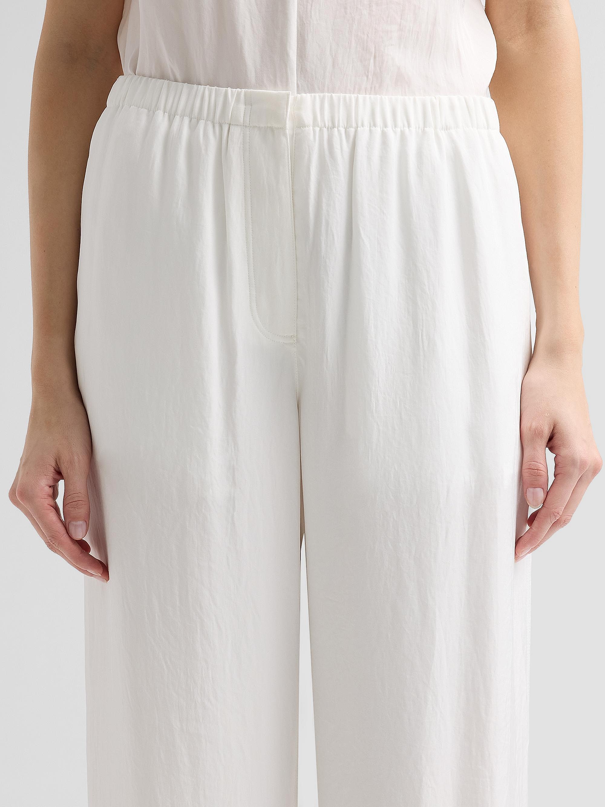 white flowy dress pants Theory Silk Twill Pants, White, Women's, XL vol 5