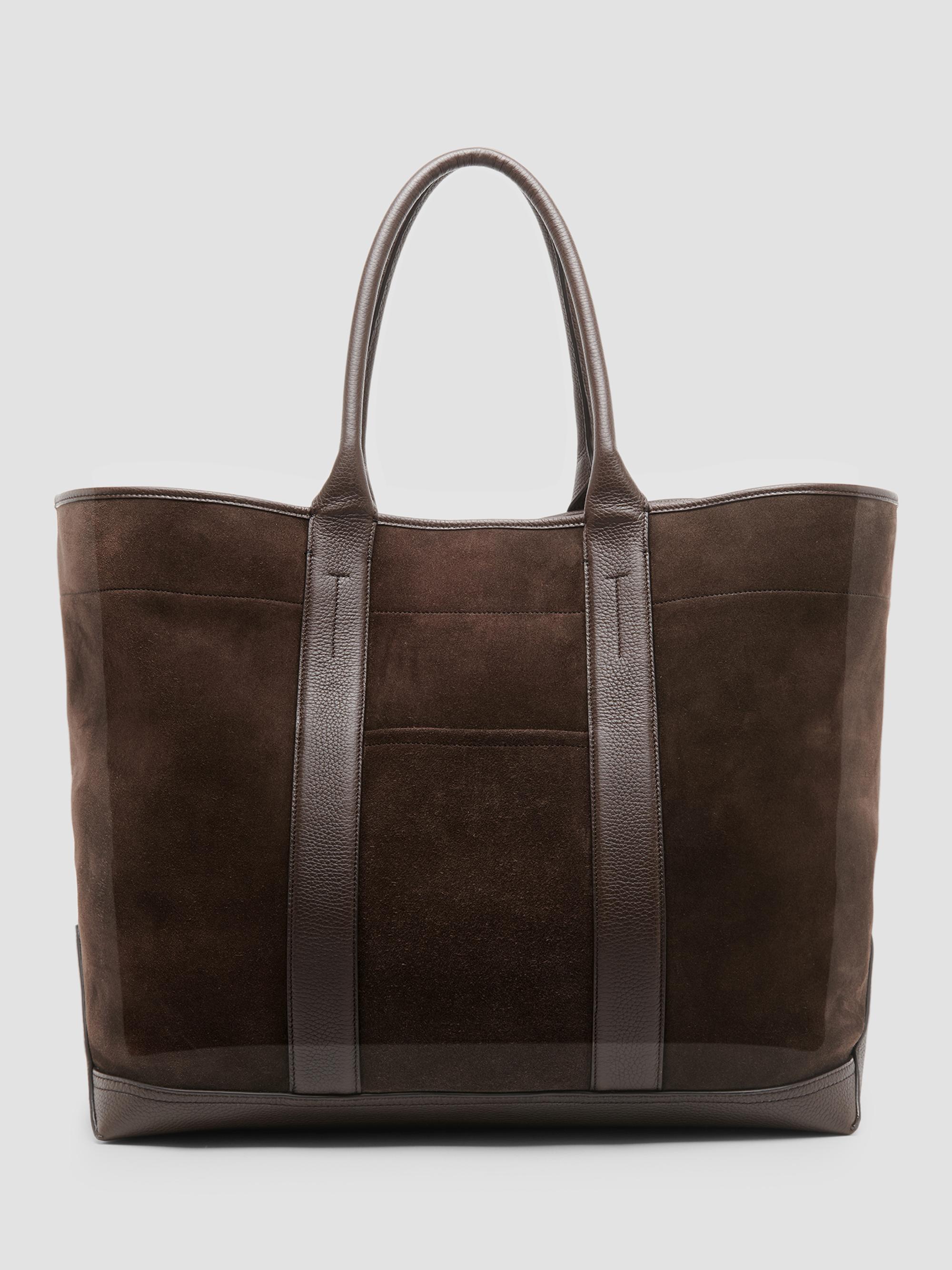 TOM FORD Men's  Suede Tote Bag - Brown