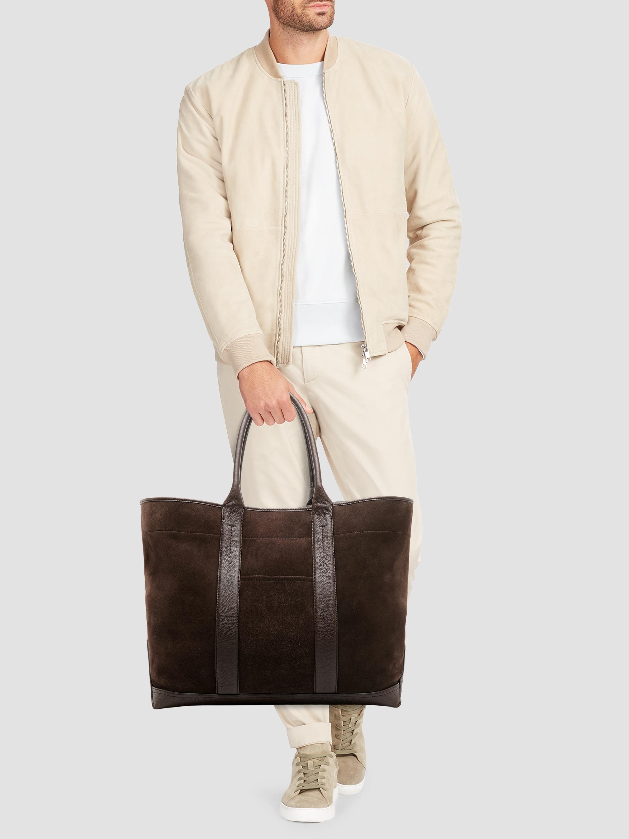 TOM FORD Men's  Suede Tote Bag - Brown | Thumbnail 2