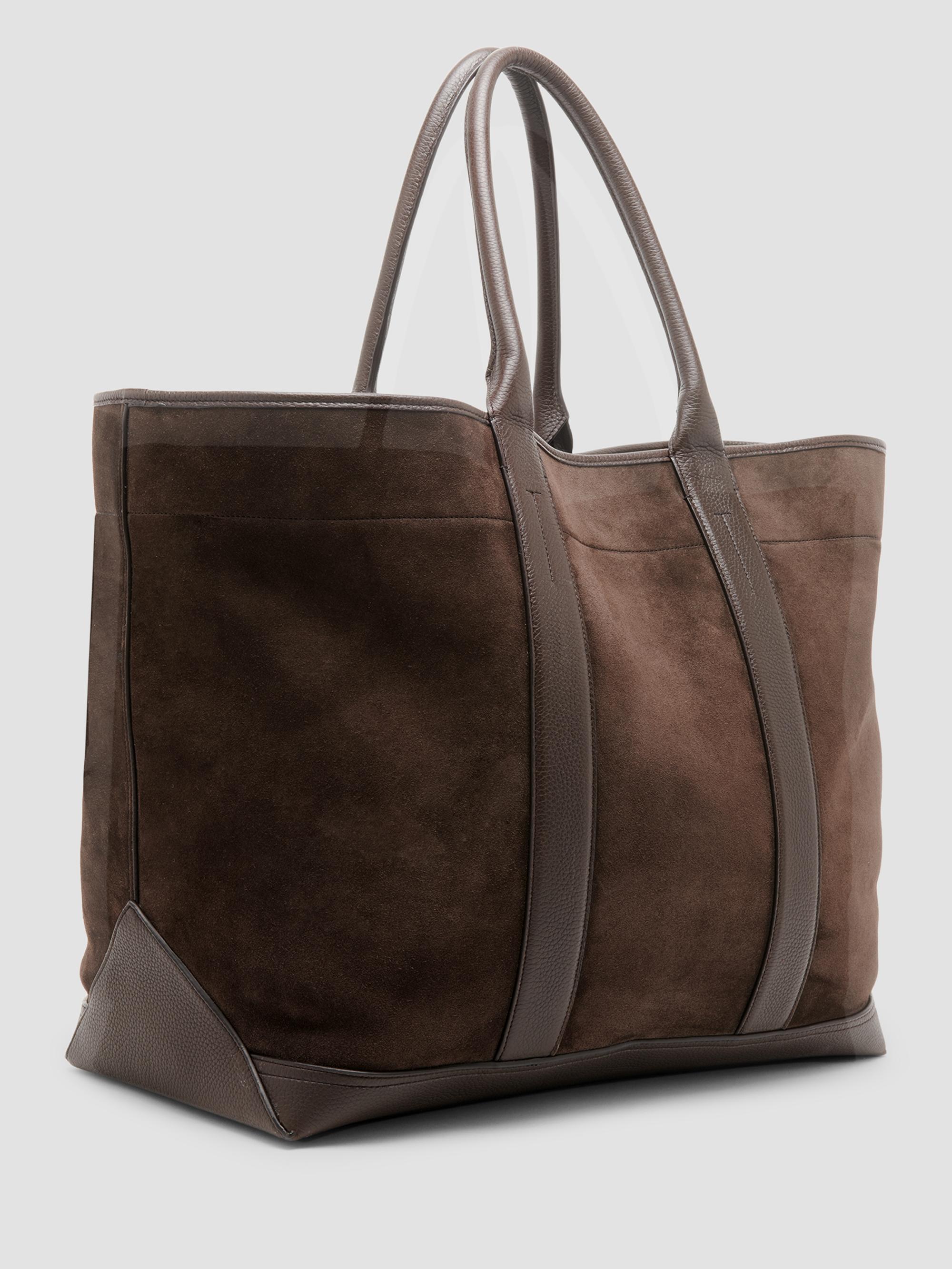TOM FORD Men's  Suede Tote Bag - Brown | Thumbnail 3