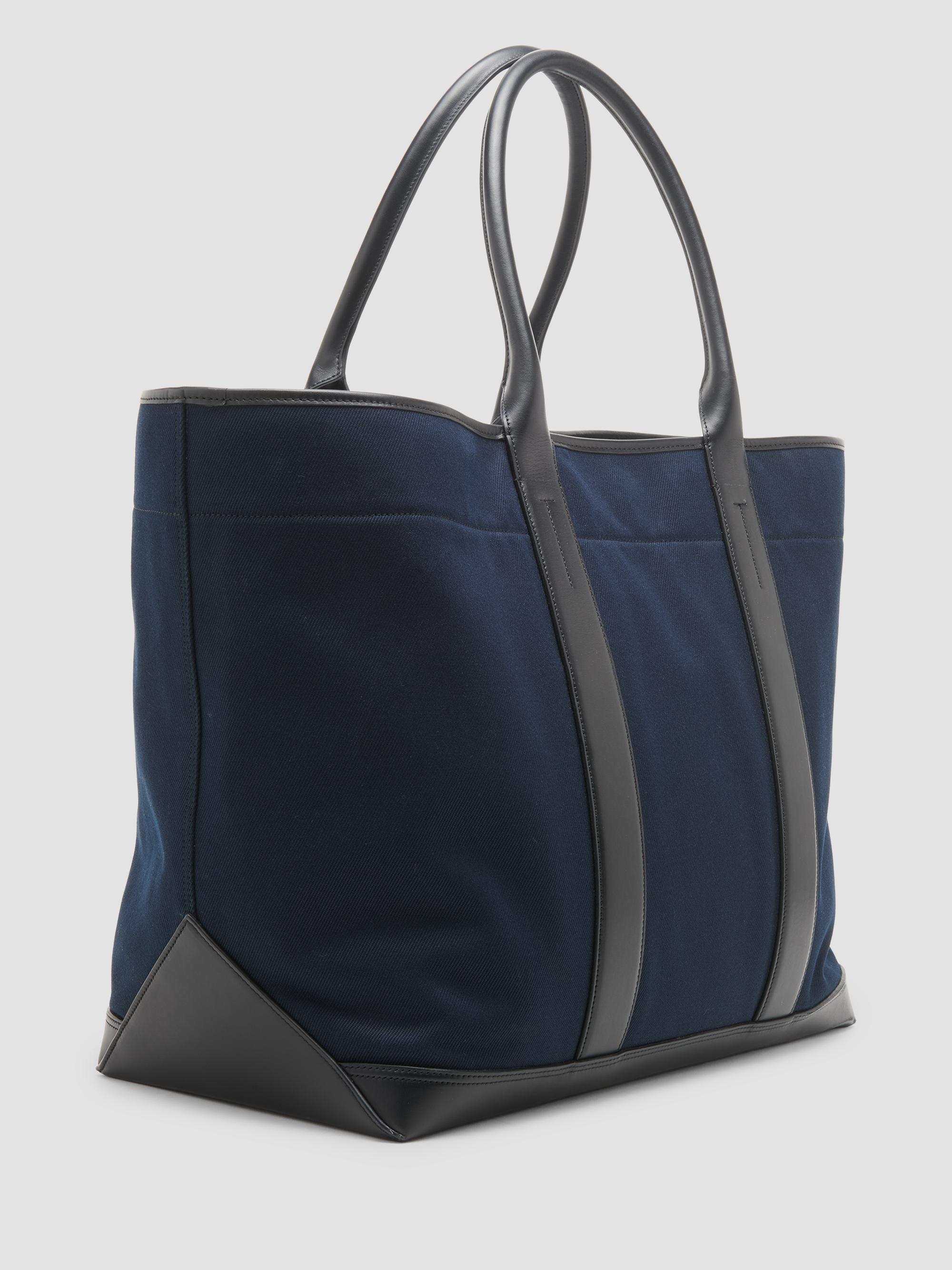 TOM FORD Men's Canvas & Leather  Tote - Navy Black | Thumbnail 4
