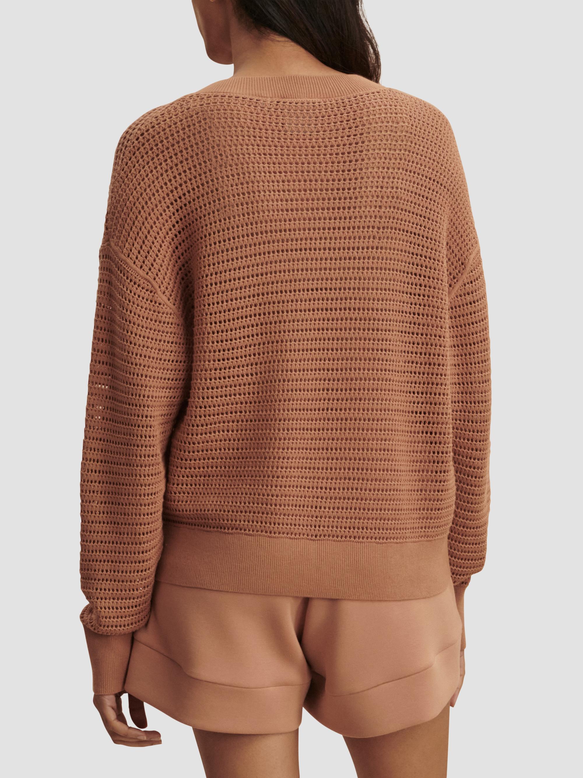 Varley Women's Gaia Open-Knit Cotton Sweater - Camel | Thumbnail 5