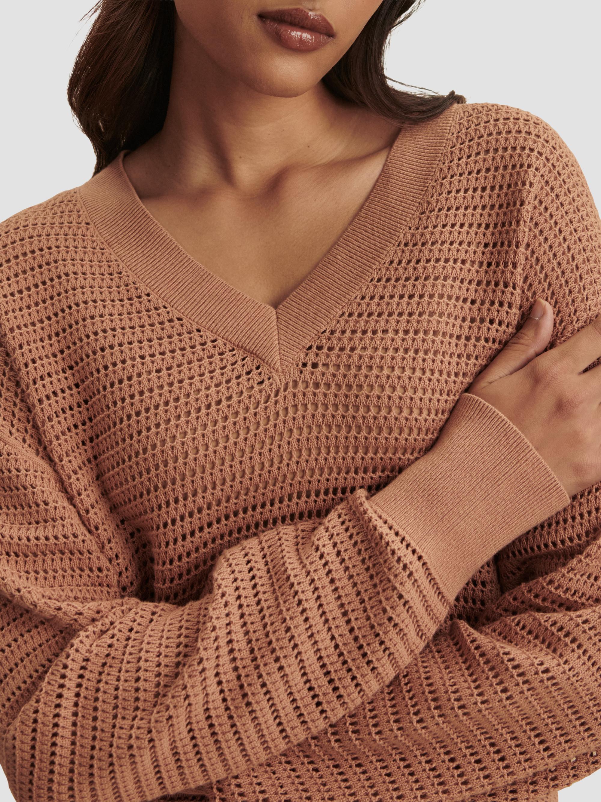 Varley Women's Gaia Open-Knit Cotton Sweater - Camel | Thumbnail 7
