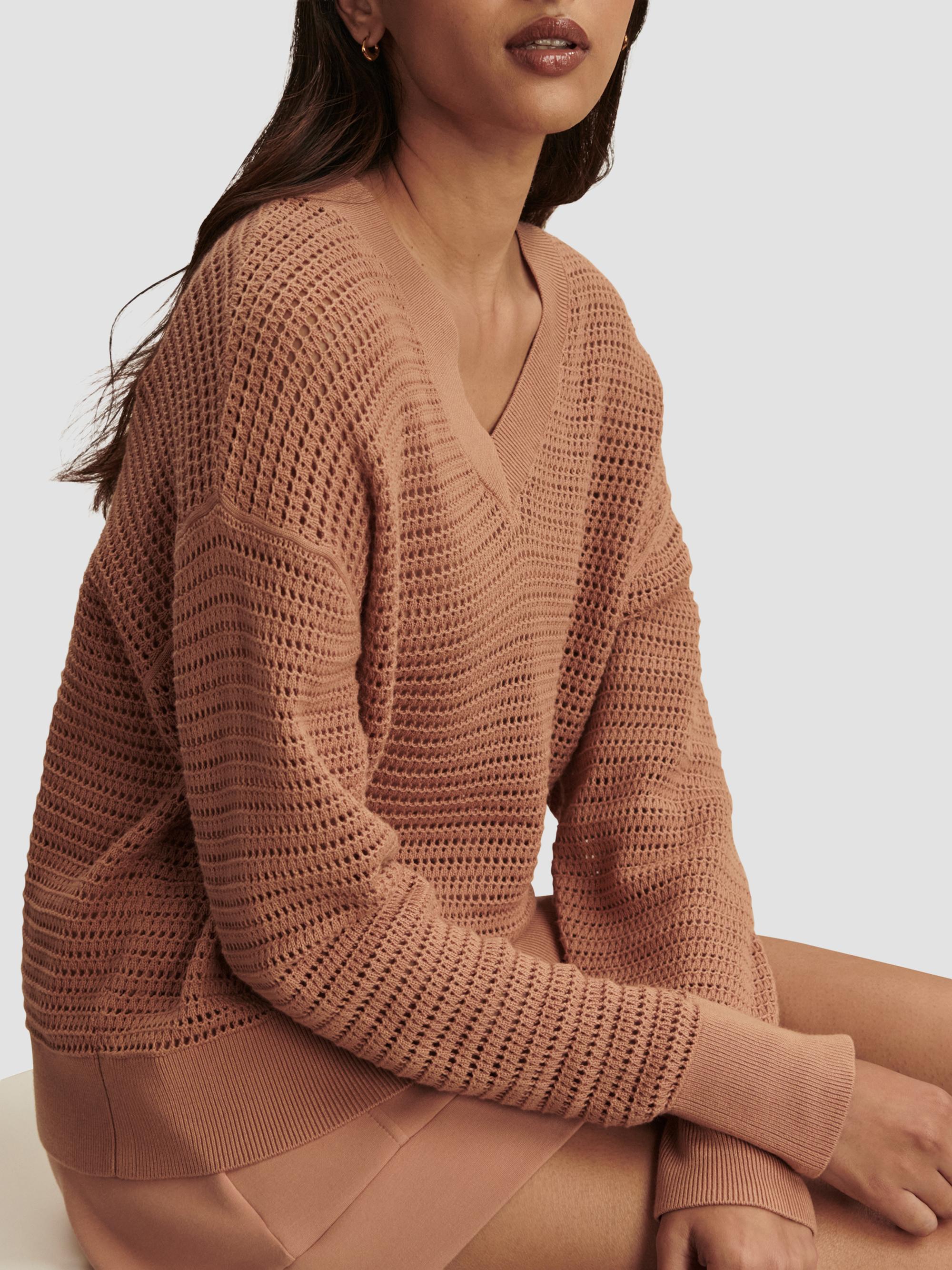 Varley Women's Gaia Open-Knit Cotton Sweater - Camel | Thumbnail 8