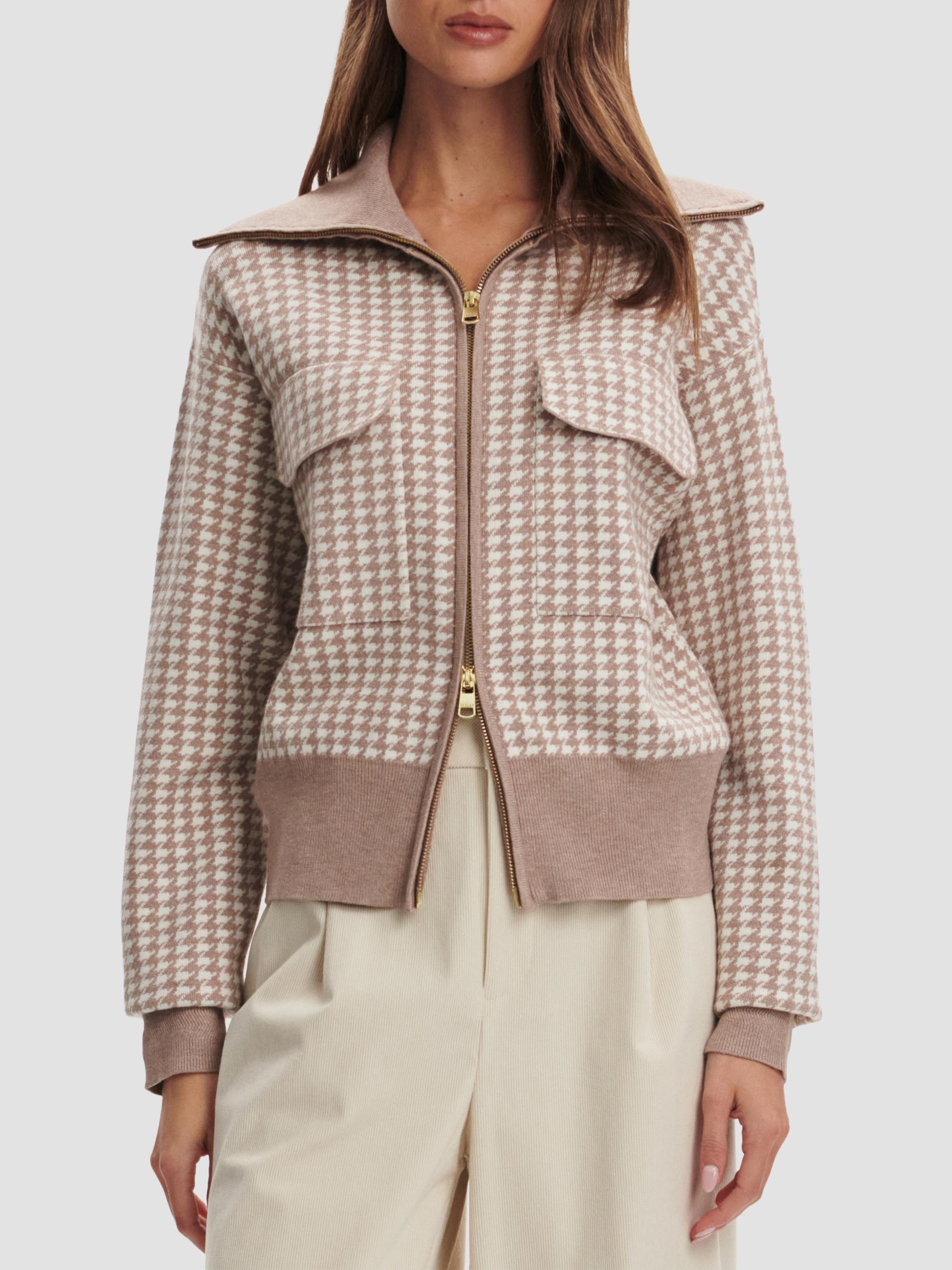 Varley Women's Ablett Houndstooth Jacquard Jacket - Taupe | Thumbnail 2