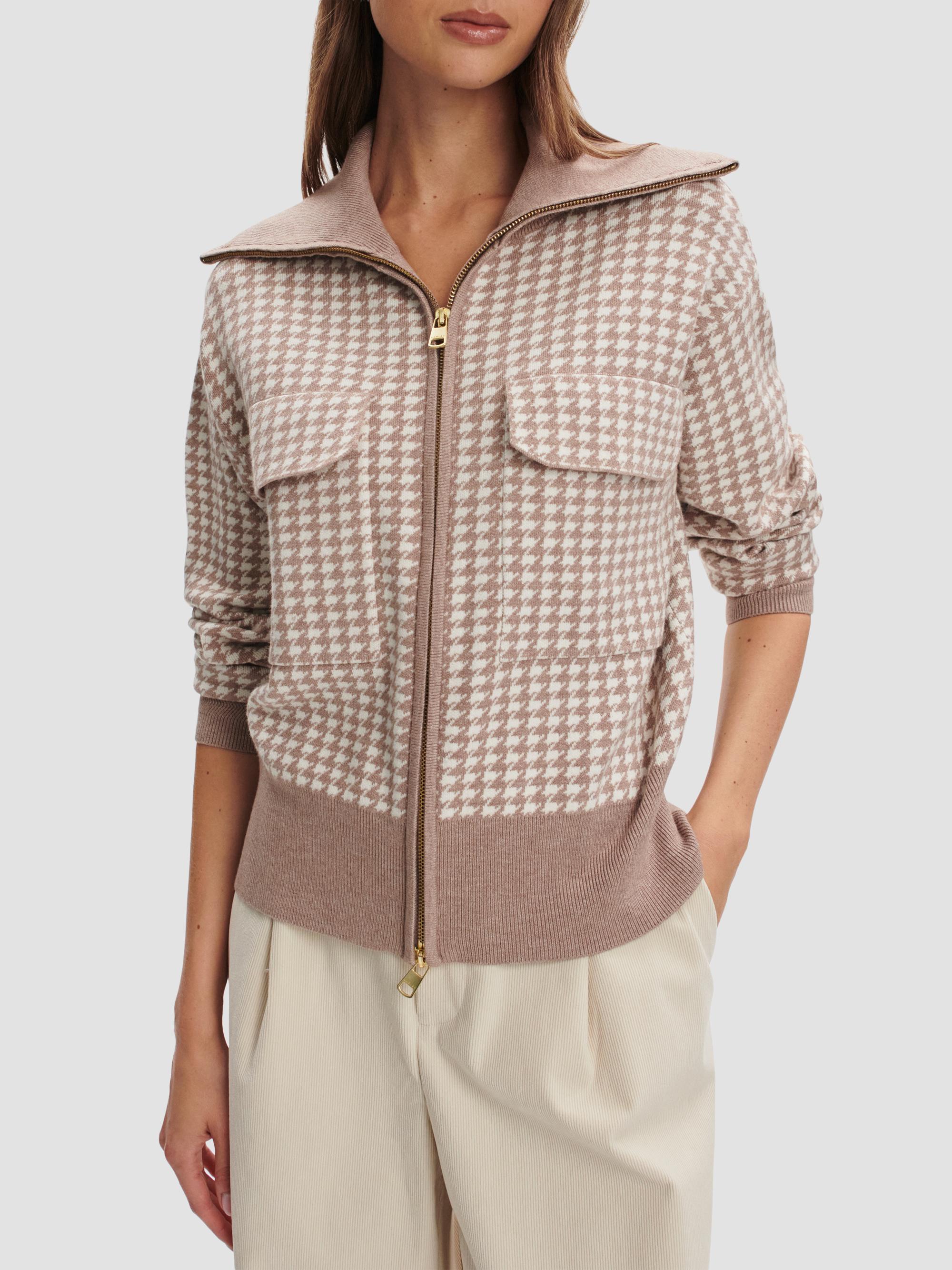 Varley Women's Ablett Houndstooth Jacquard Jacket - Taupe | Thumbnail 3