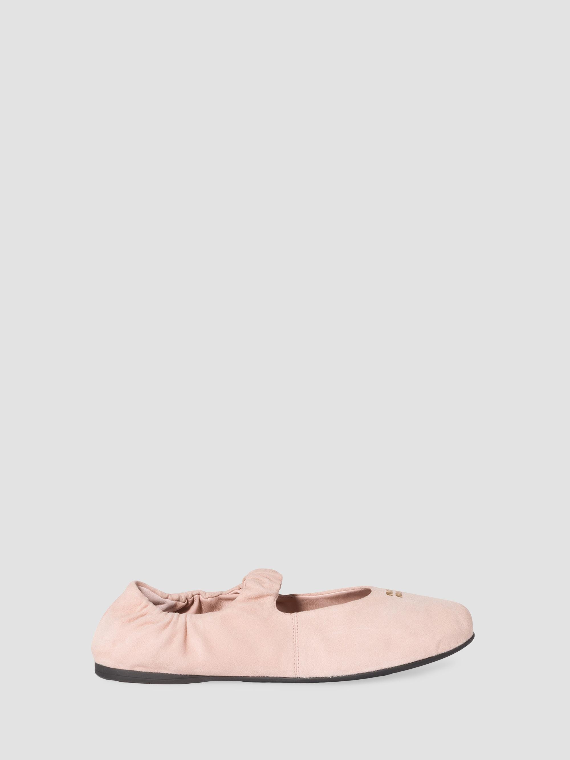 Miu Miu Women's Ruches Suede Ballerinas - Pink | Thumbnail 4