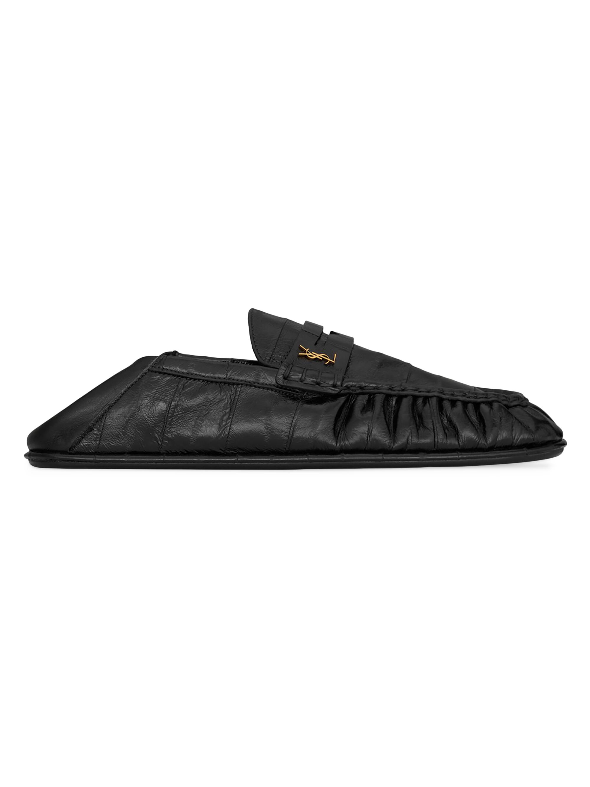 Prada Shuffle Antiqued Leather Mules | Saks Fifth Avenue