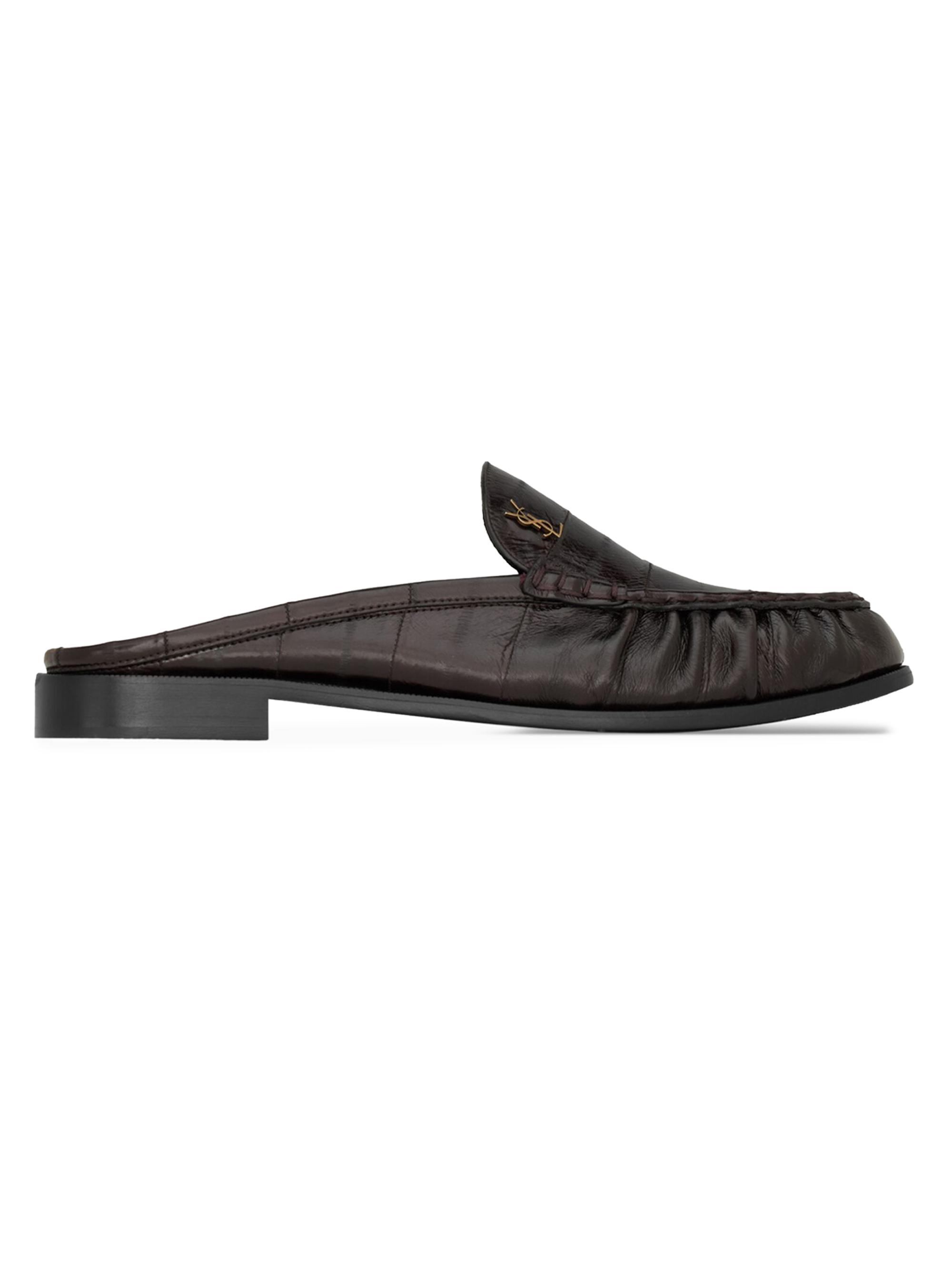Saint Laurent Men's Le Loafer Mules - Burnt Brown