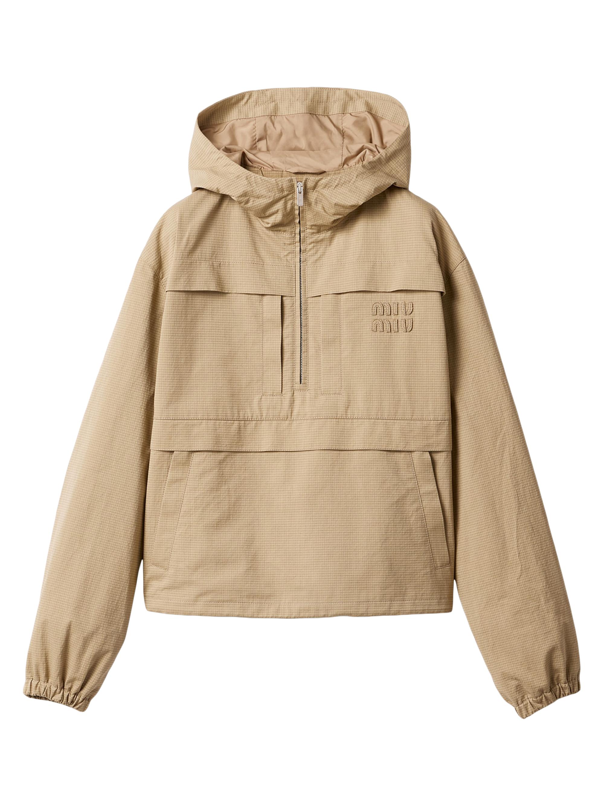 Miu Miu Women's Ripstop Blouson Jacket - Beige Khaki