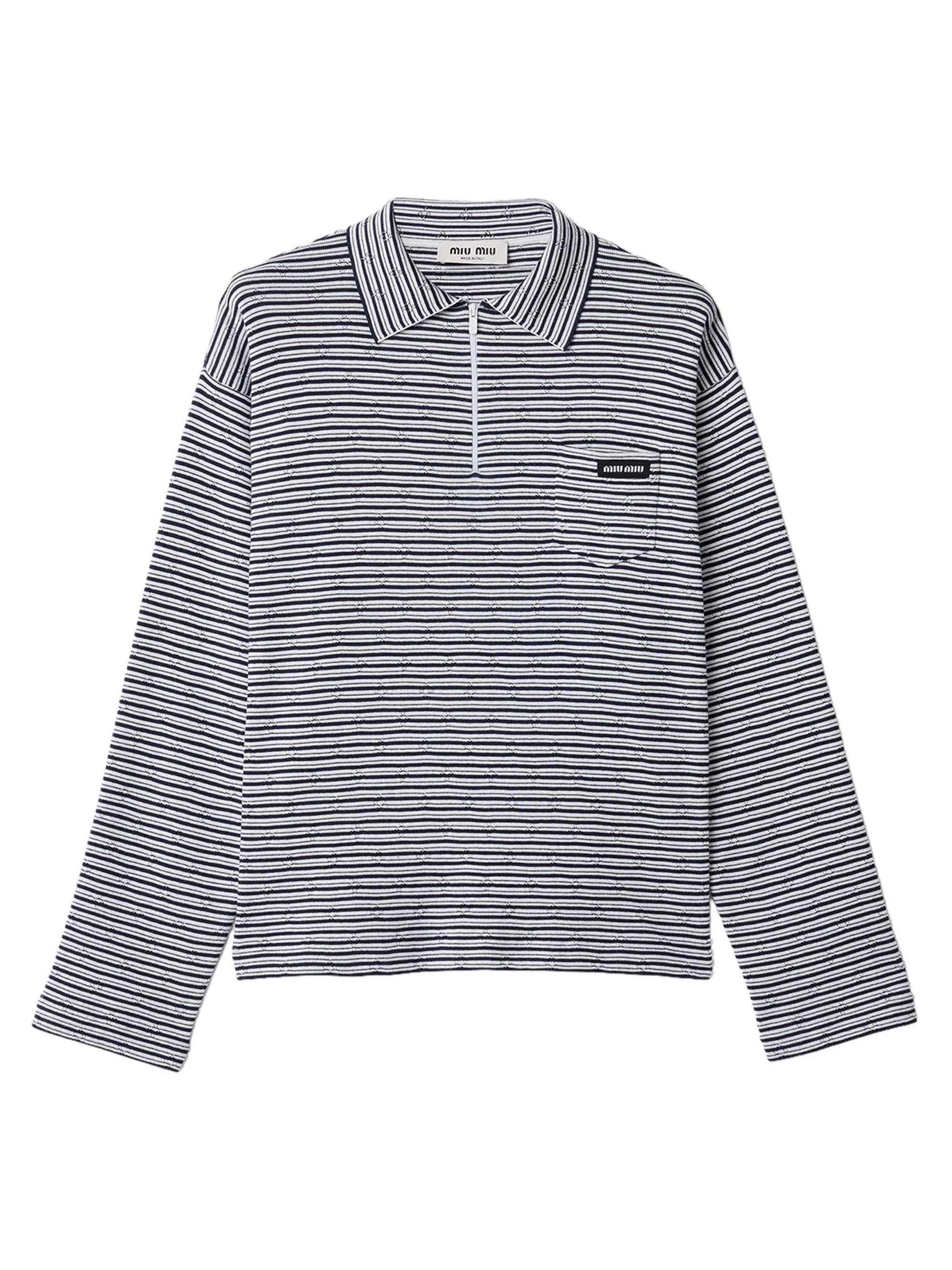 Miu Miu Women's Cotton, Cashmere and Silk Polo Shirt - White Multicolor