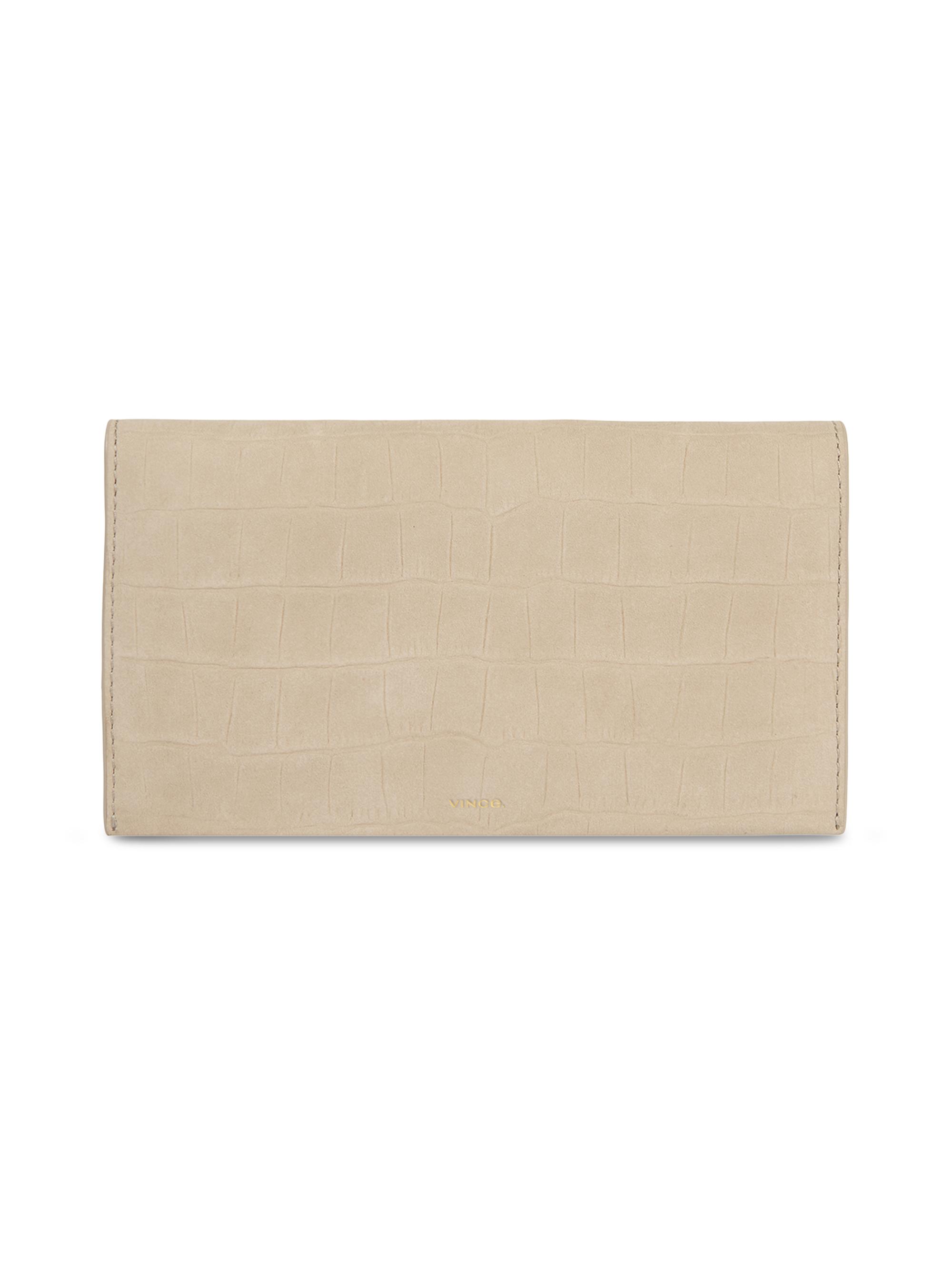 Vince Women's Croc-Embossed Leather Continental Wallet - Marzipan