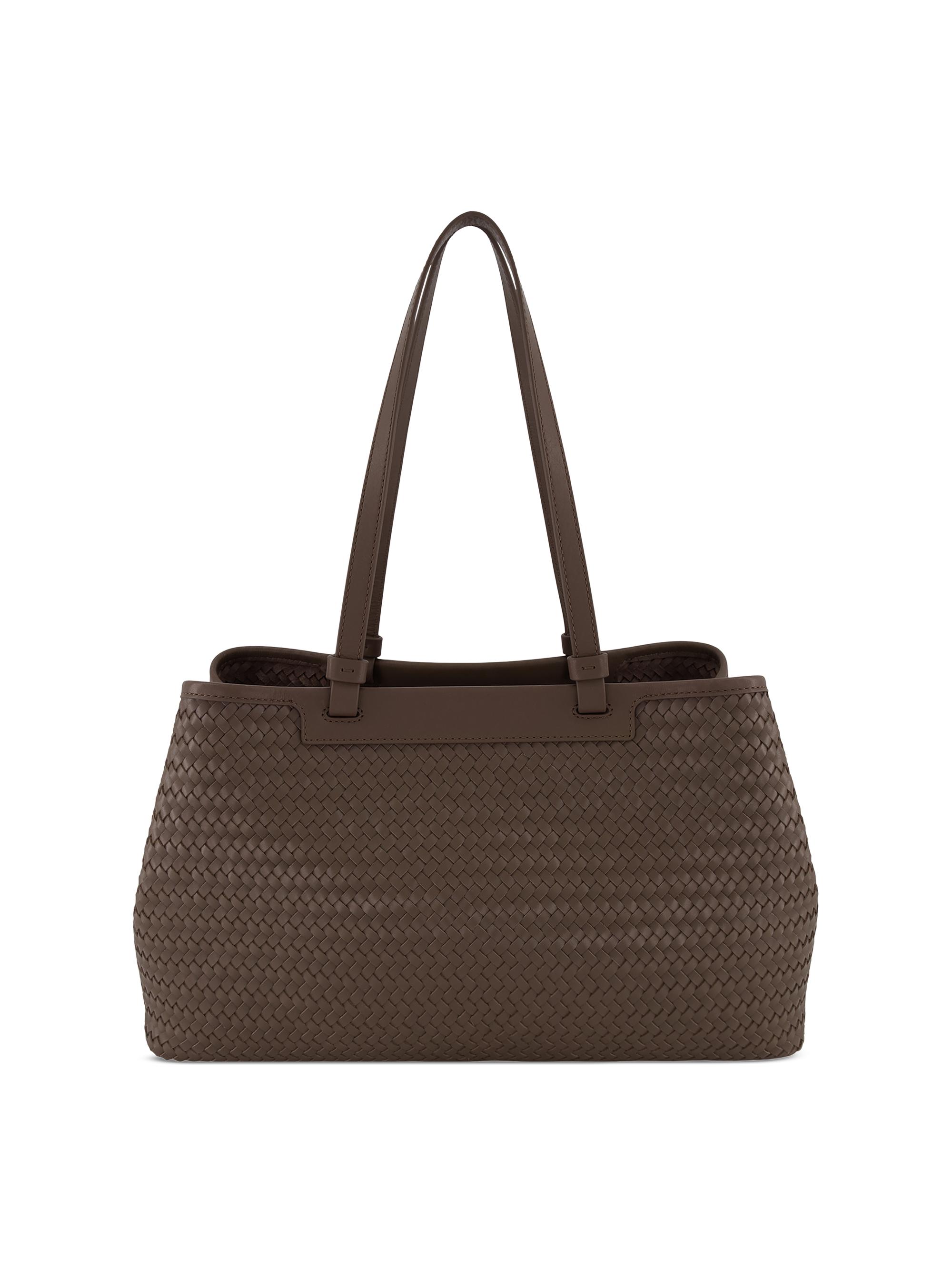 Vince Women's Marin Woven Leather Tote Bag - Date | Thumbnail 3