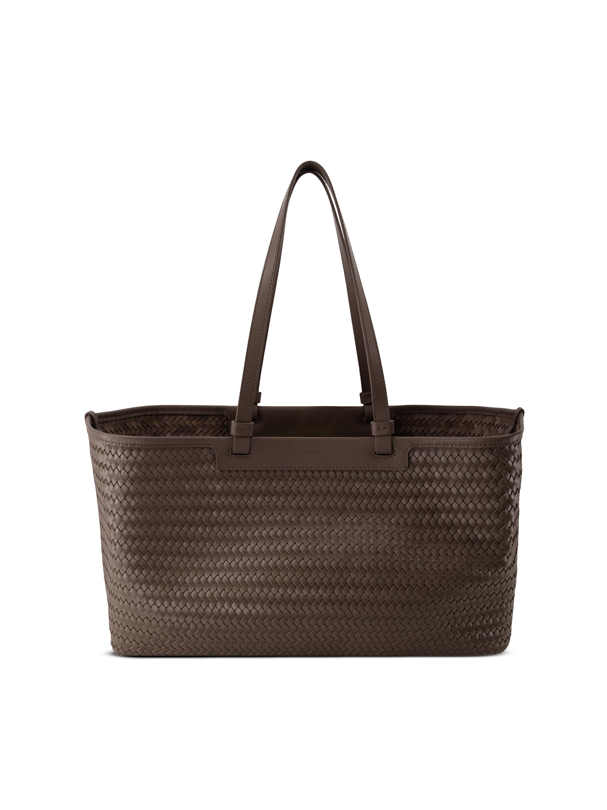 Vince Women's Marin Woven Leather Tote Bag - Date | Thumbnail 4