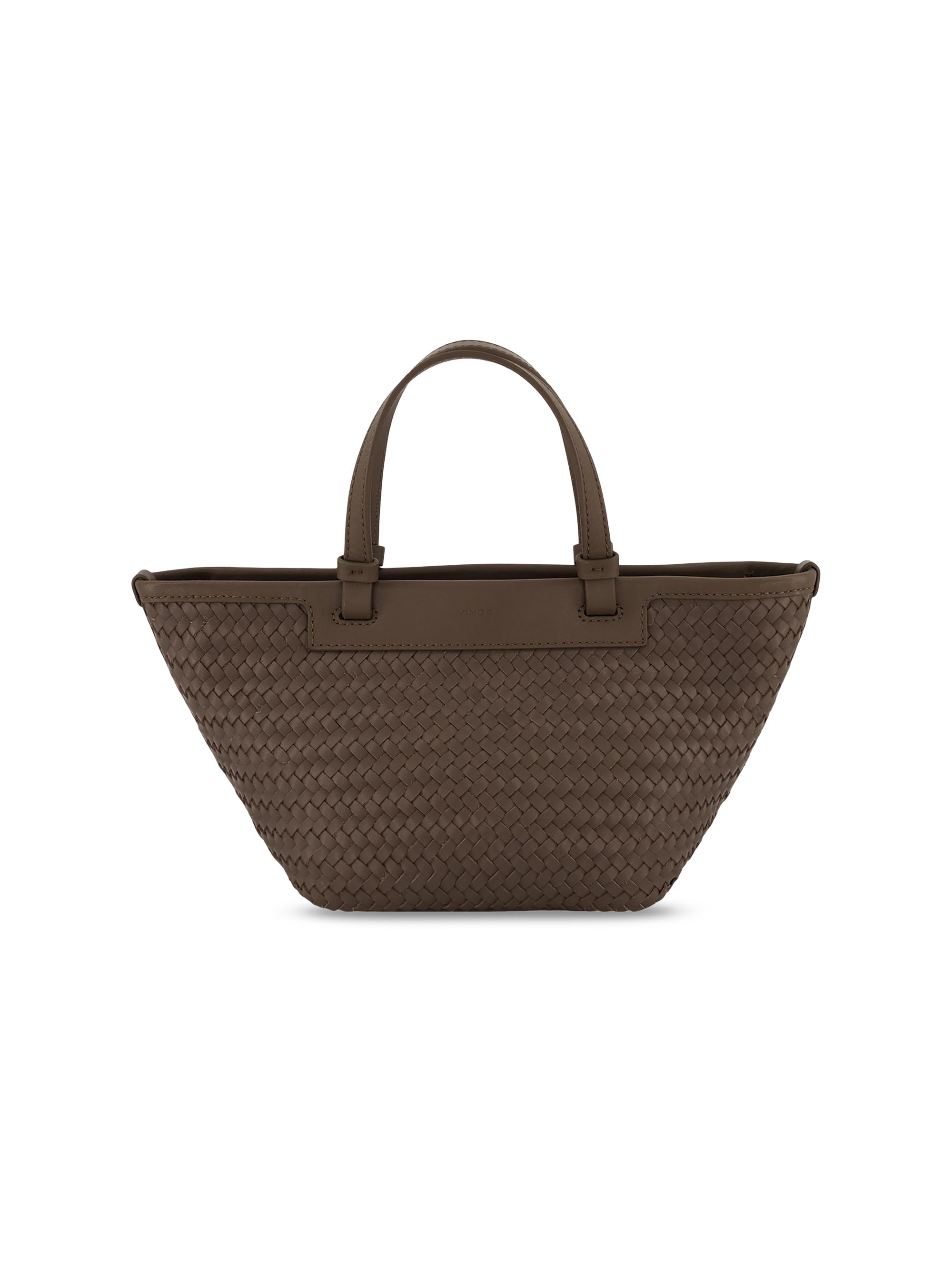 Vince Women's Marin Mini Woven Leather Tote Bag - Date | Thumbnail 2
