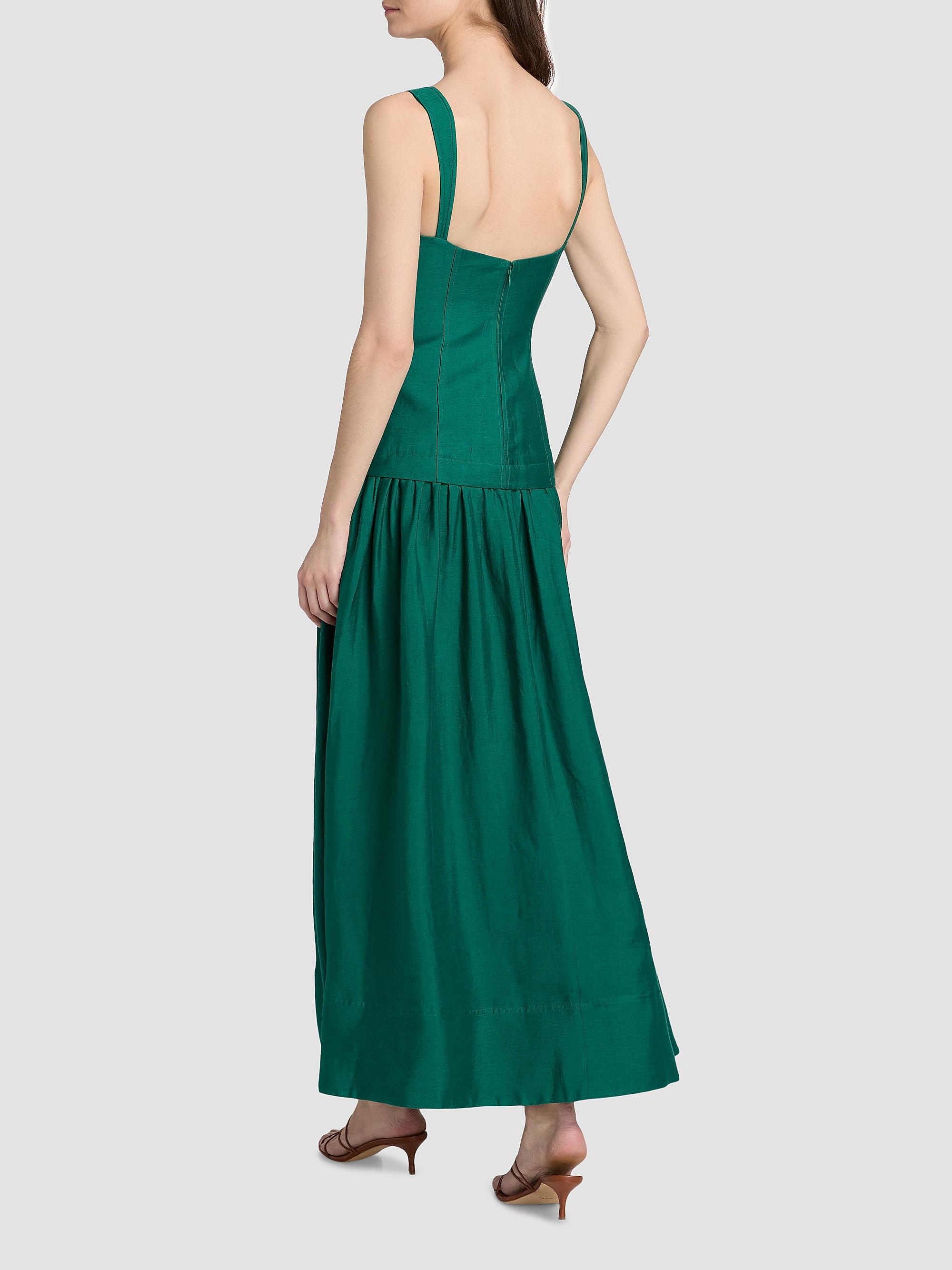 Acler Women's Forever Young Reeve Linen-Blend Drop-Waist Maxi Dress - Deep Emerald | Thumbnail 5