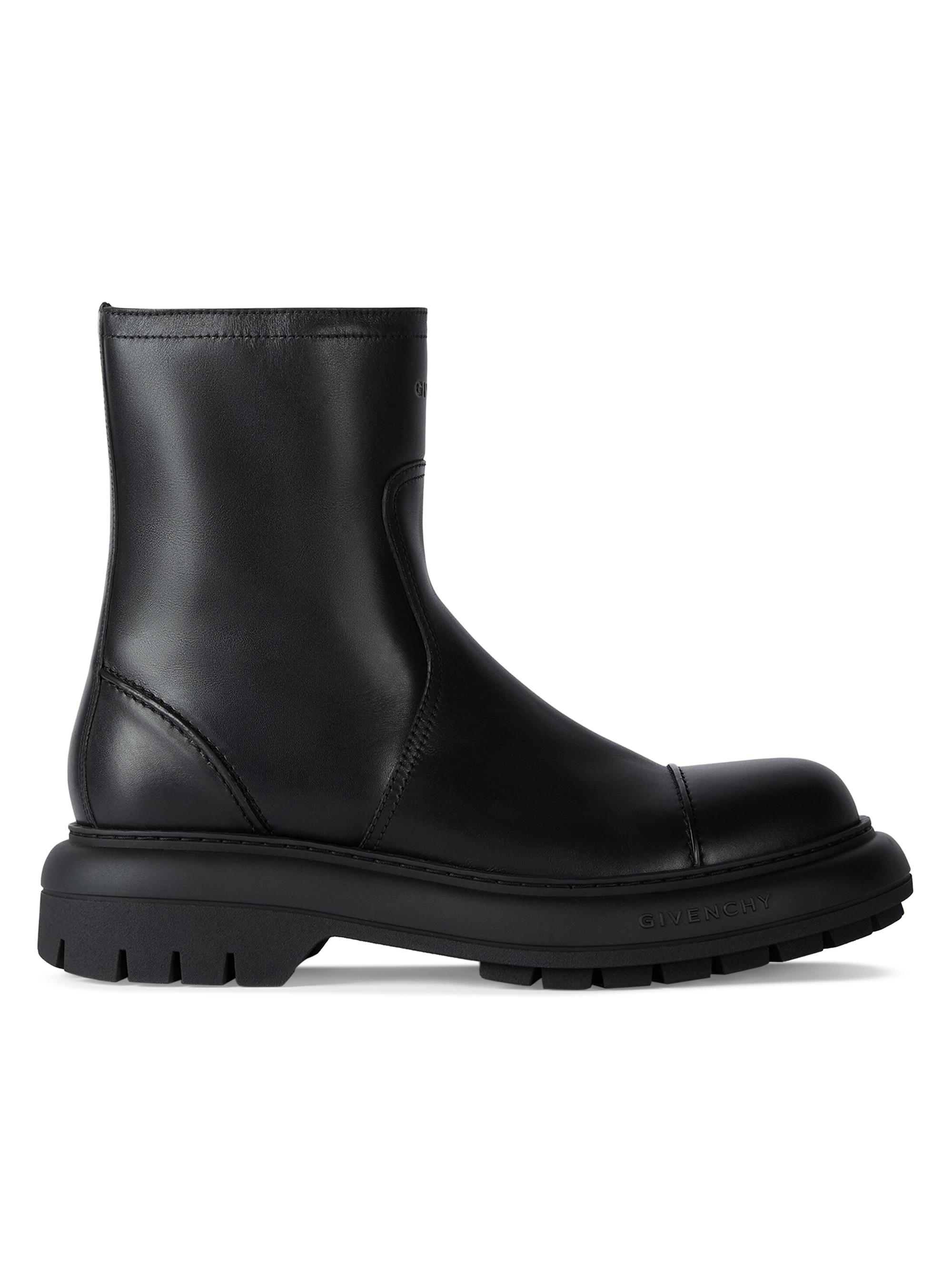 Givenchy Shark Lock Biker Low Heel Ankle Boots in Jeans | Saks