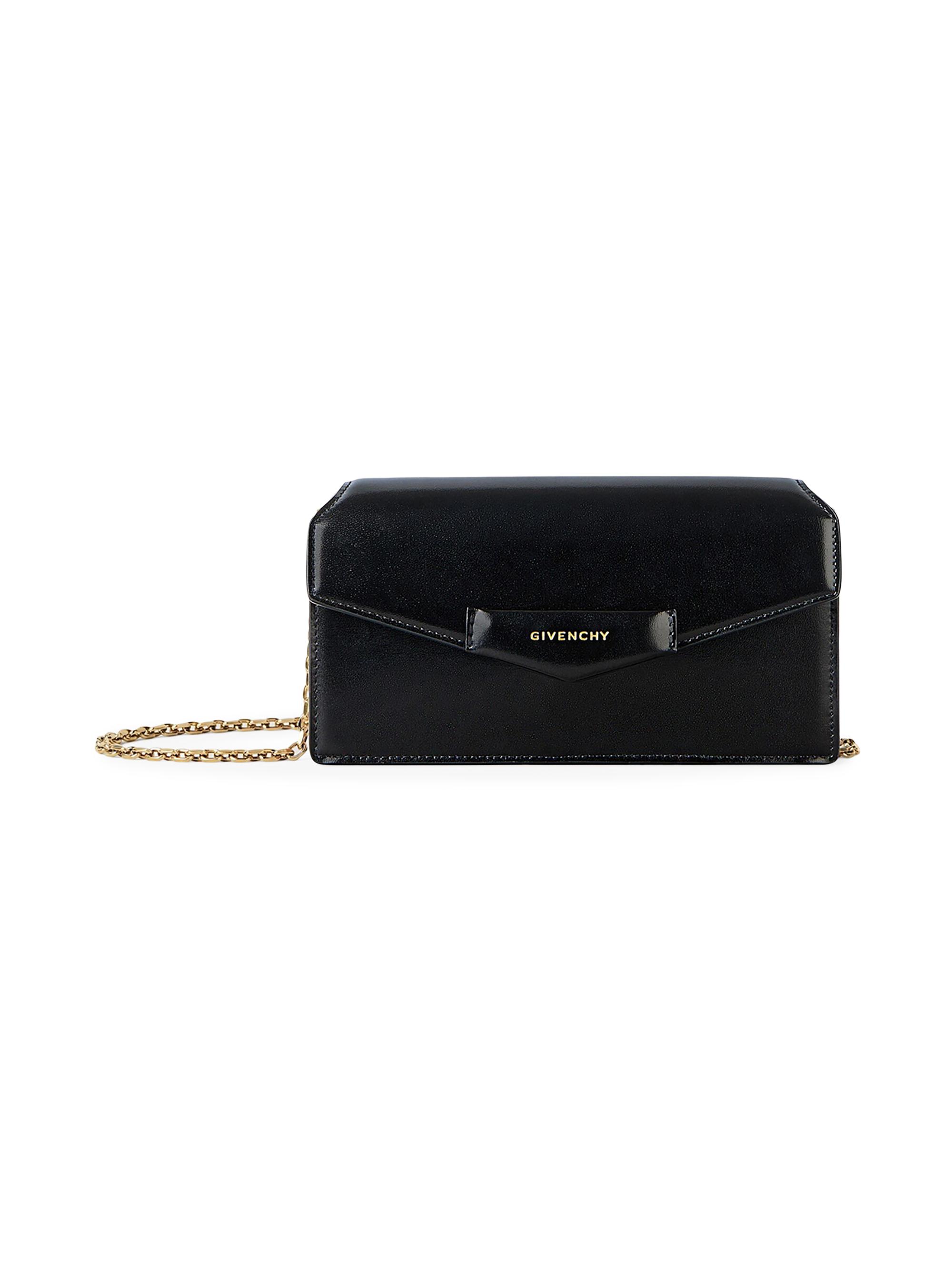 Givenchy Women's Antigona Pouch in Box Leather with Chain - Black - Women's Bags