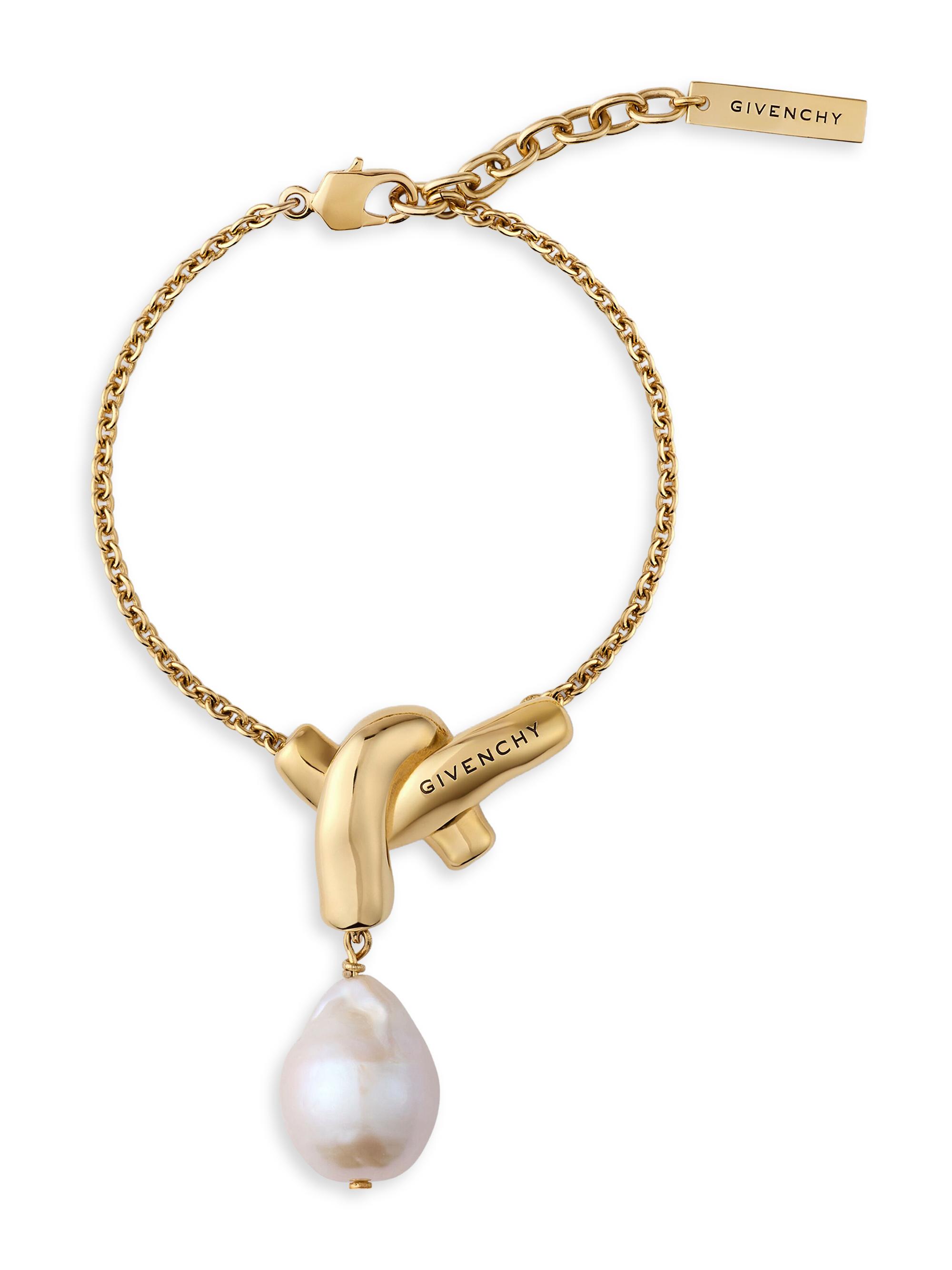Givenchy Women's Chain Link Bracelet in Metal and Pearl - Gold White - Women's Jewelry And Watches