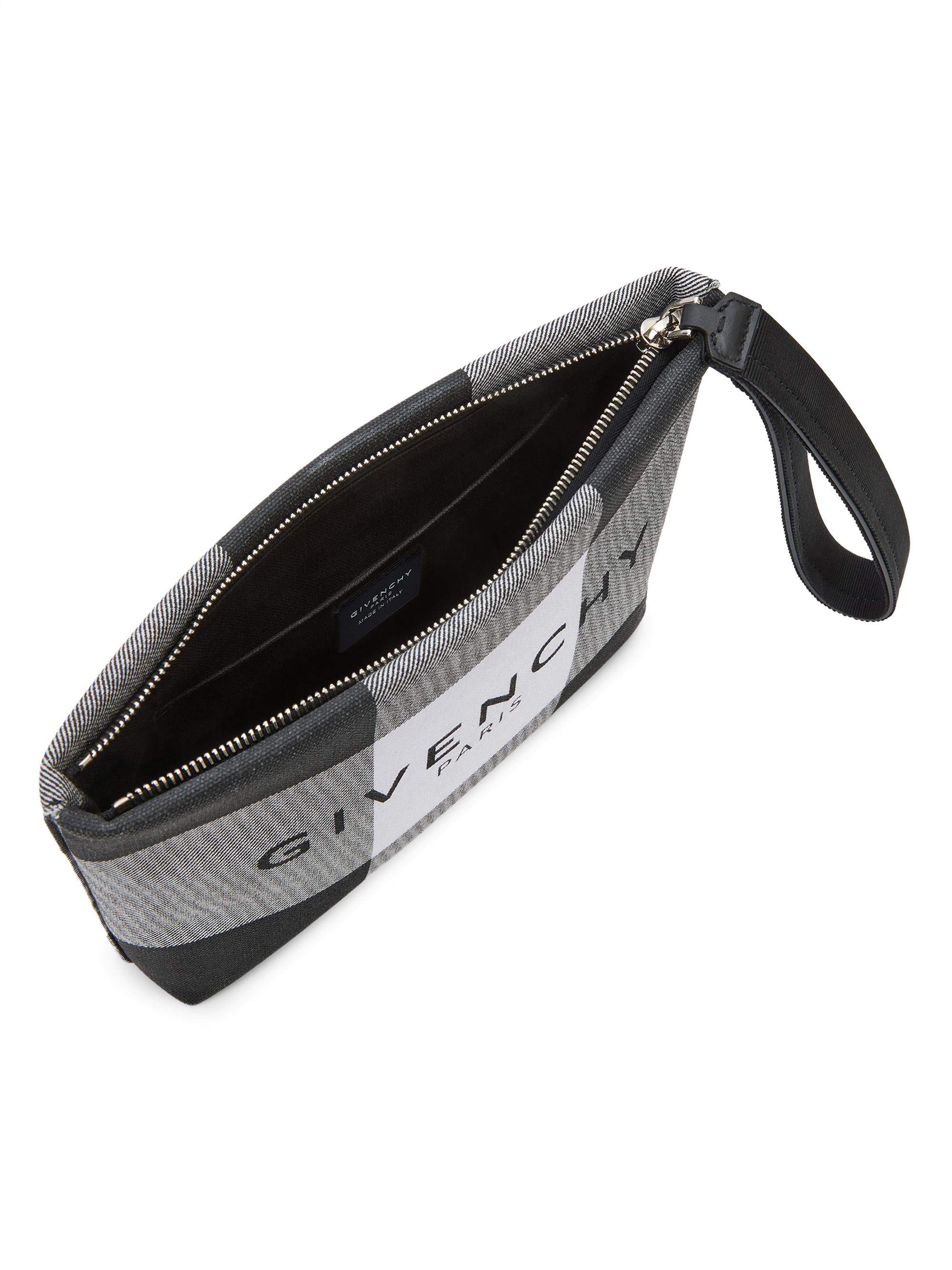 Givenchy Women's Pouch in Checked Canvas - Grey Black | Thumbnail 3