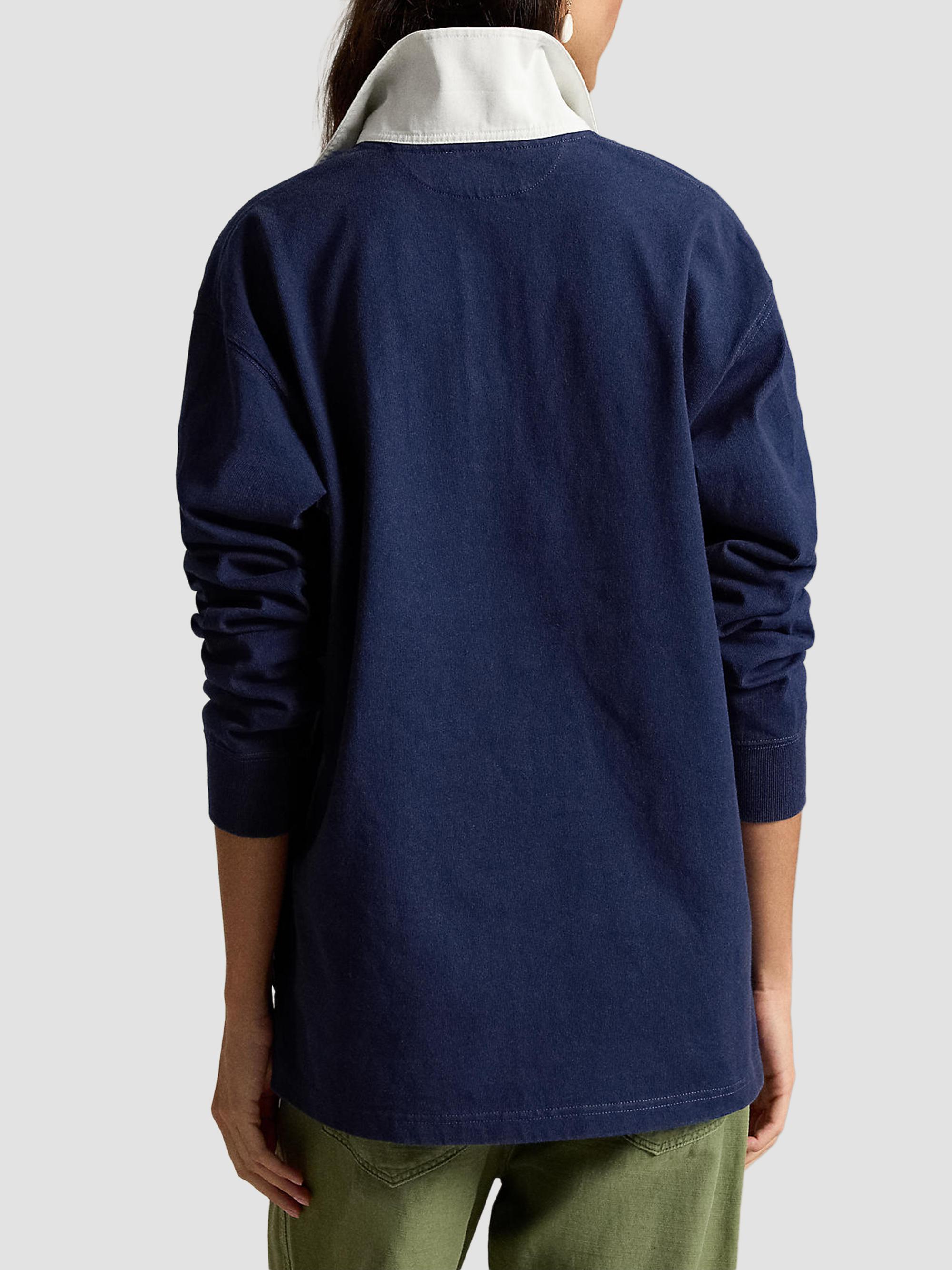 Polo Ralph Lauren Women's Oversized Cotton Rugby Shirt - Eastside Royal | Thumbnail 3