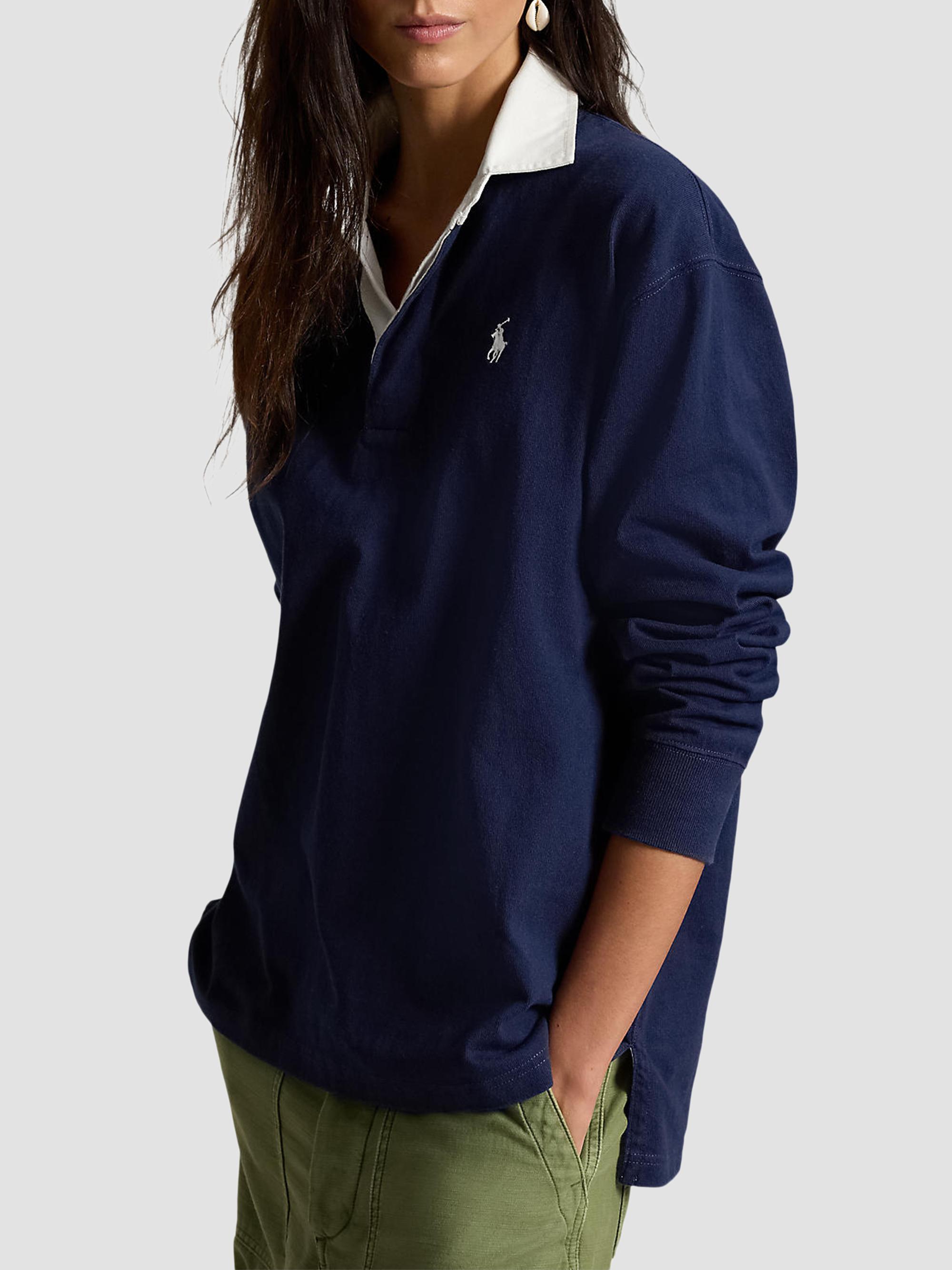 Polo Ralph Lauren Women's Oversized Cotton Rugby Shirt - Eastside Royal | Thumbnail 4