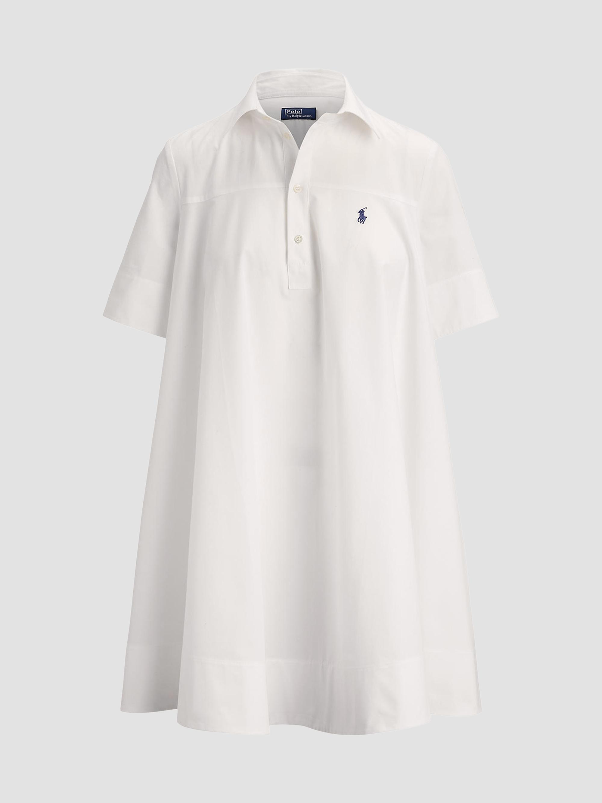 Polo Ralph Lauren Women's Cotton A-Line Mini Shirtdress - White