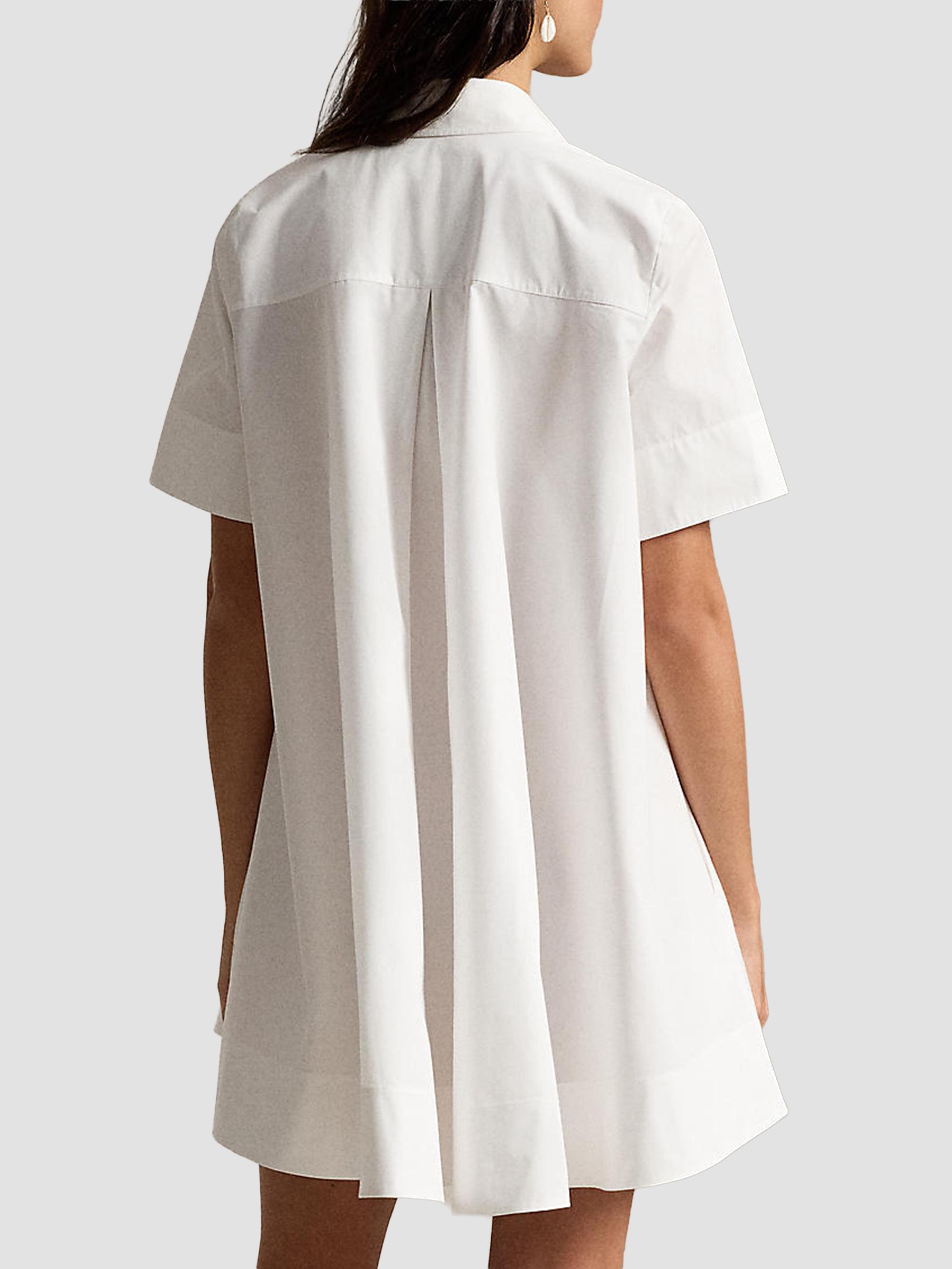 Polo Ralph Lauren Women's Cotton A-Line Mini Shirtdress - White | Thumbnail 3