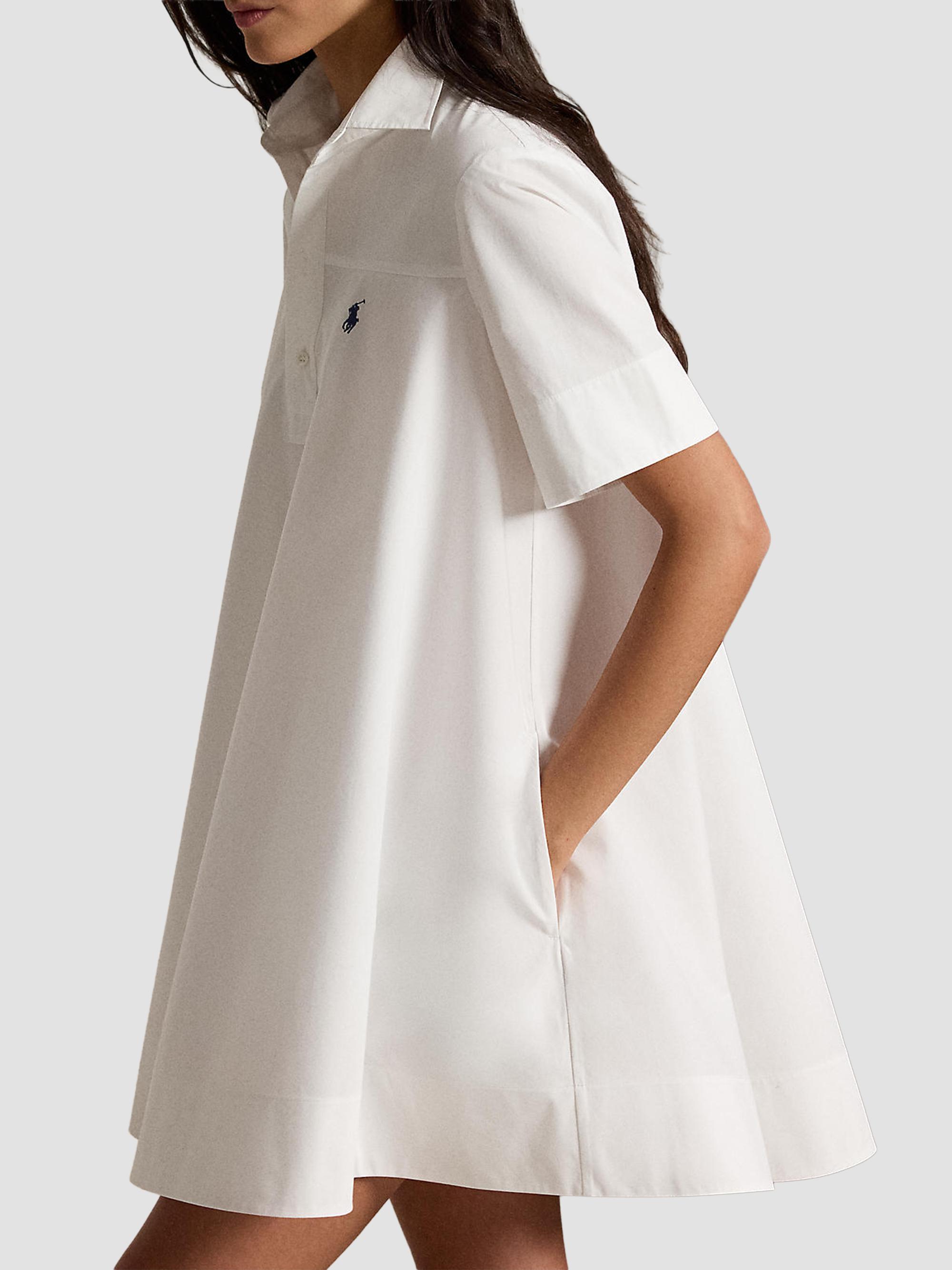 Polo Ralph Lauren Women's Cotton A-Line Mini Shirtdress - White | Thumbnail 5
