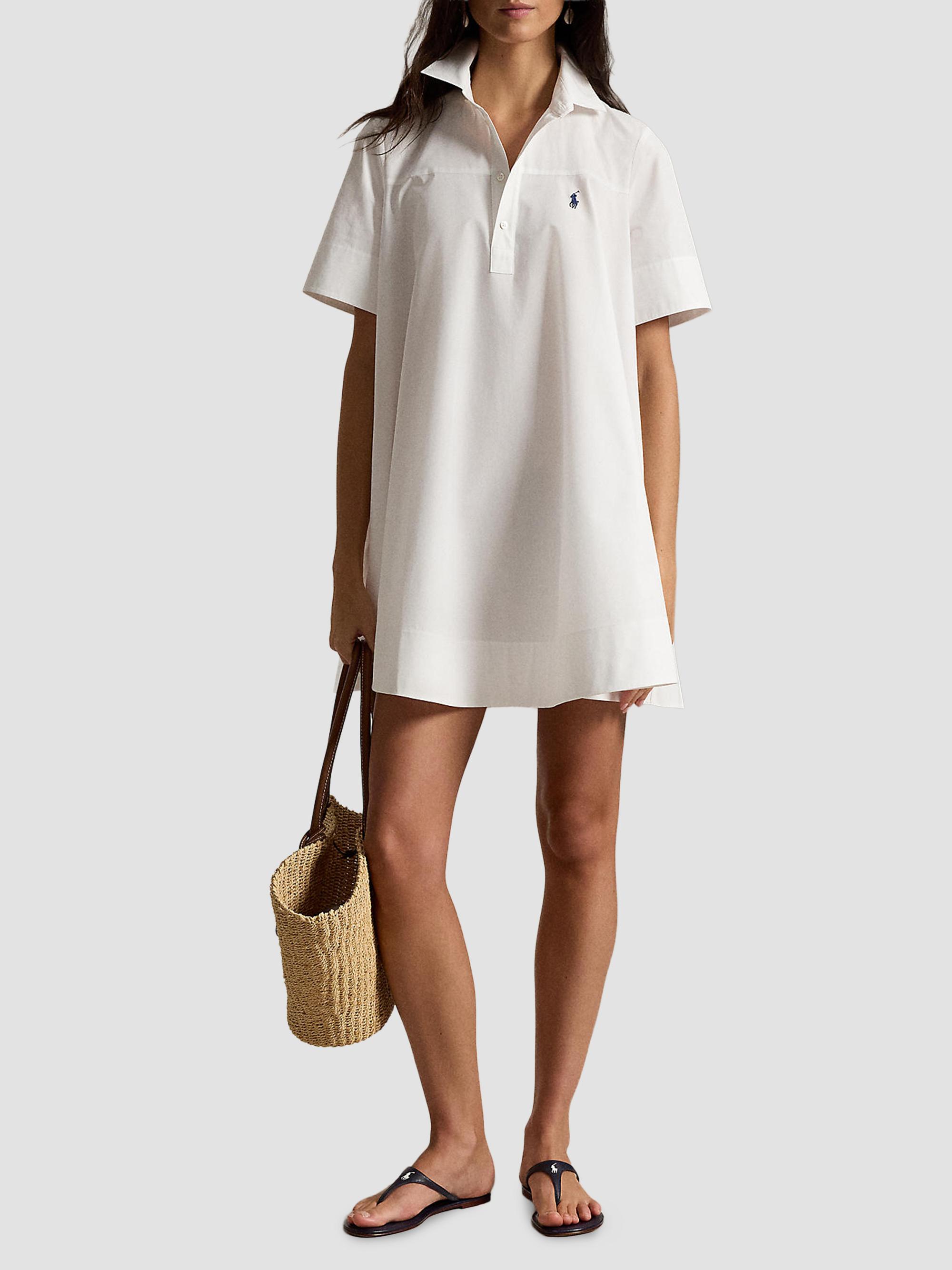 Polo Ralph Lauren Women's Cotton A-Line Mini Shirtdress - White | Thumbnail 2