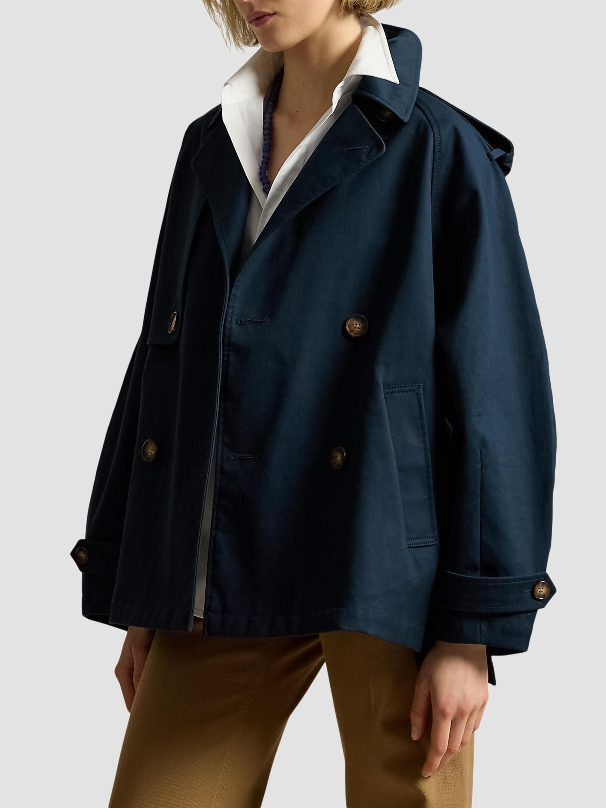 Polo Ralph Lauren Women's Cotton Twill Balloon Trench Coat - Navy | Thumbnail 4