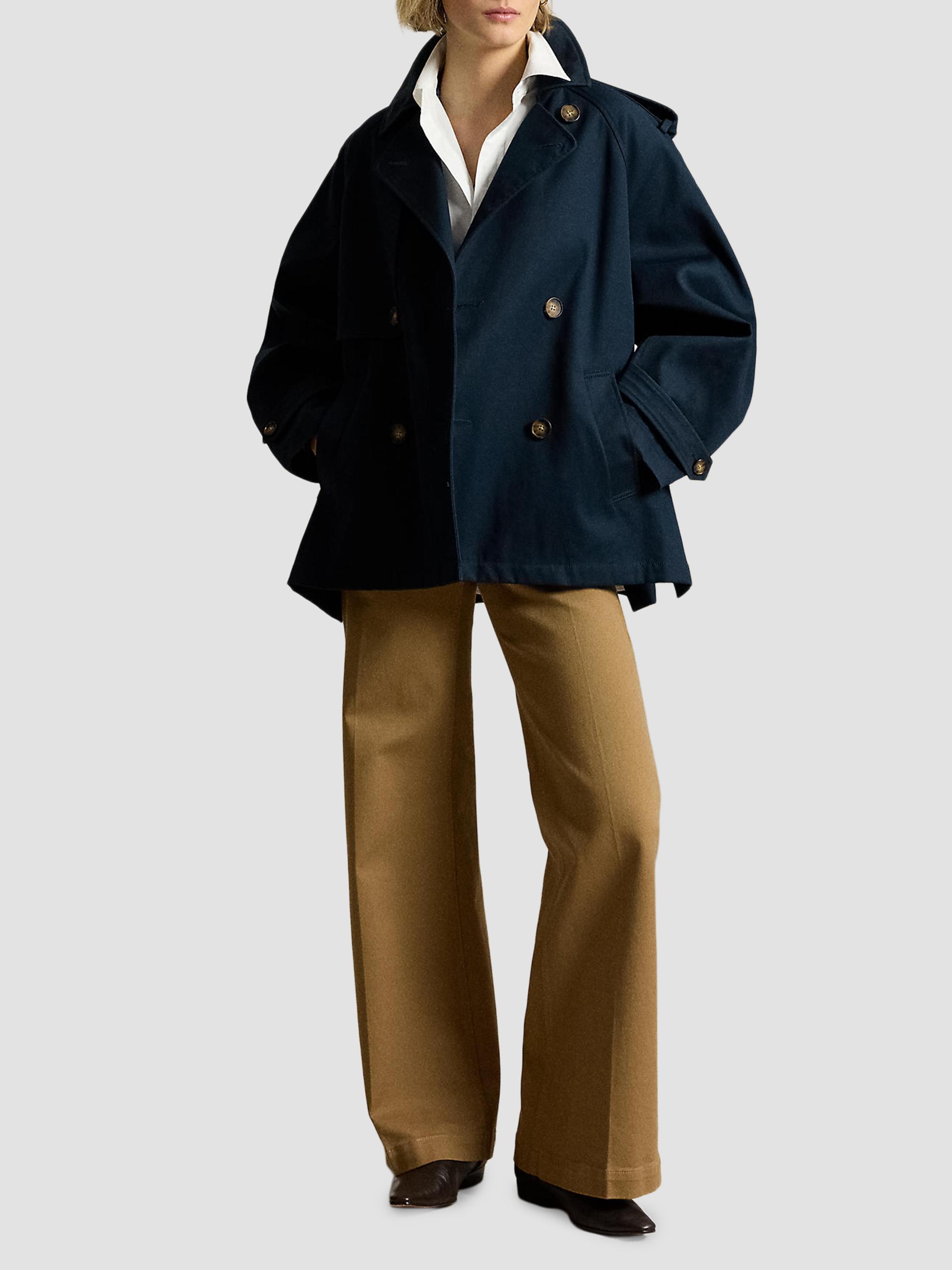 Polo Ralph Lauren Women's Cotton Twill Balloon Trench Coat - Navy | Thumbnail 2