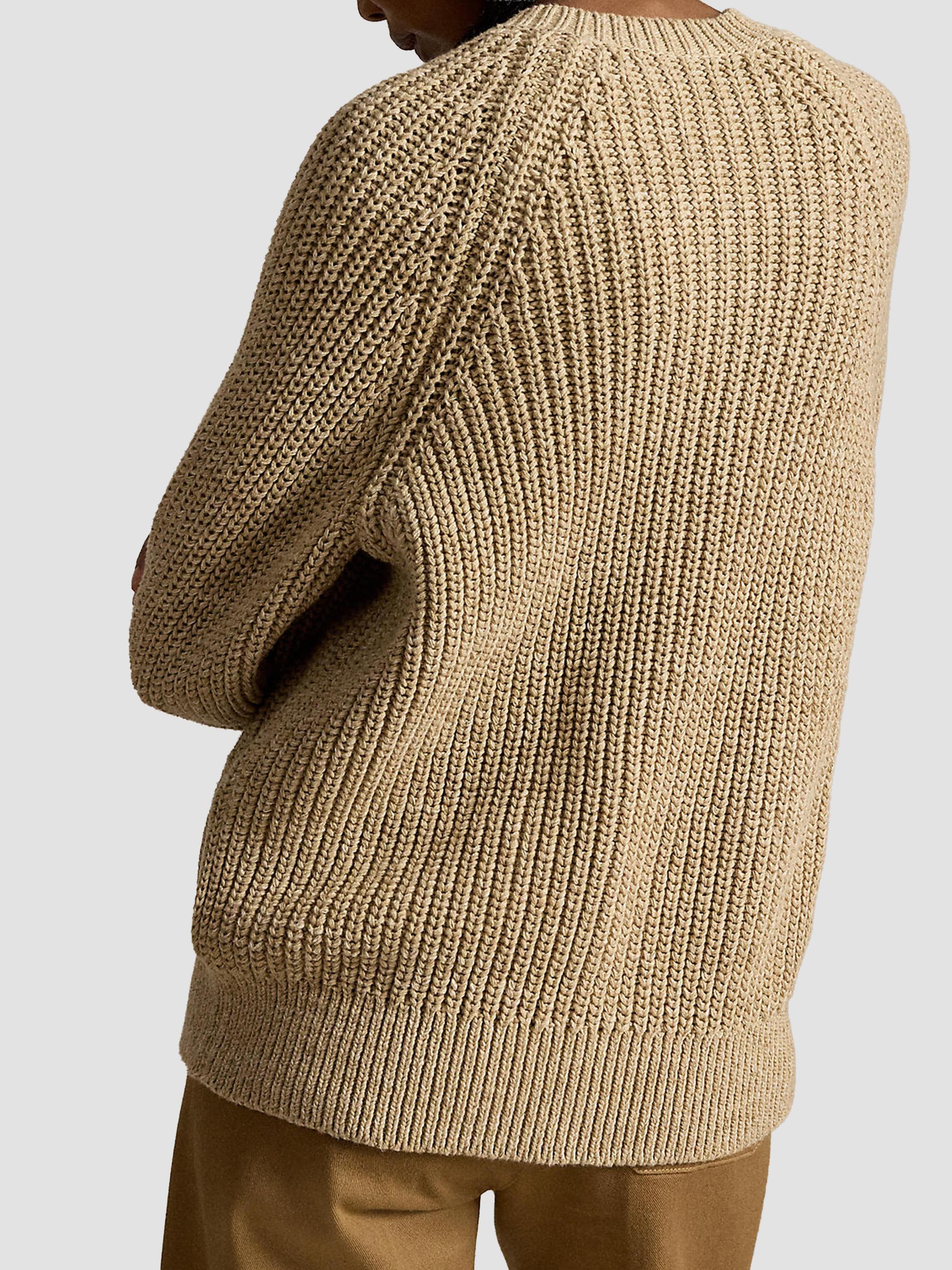 Polo Ralph Lauren Women's Raglan-Sleeve Cotton Cardigan - Tan Heather | Thumbnail 3