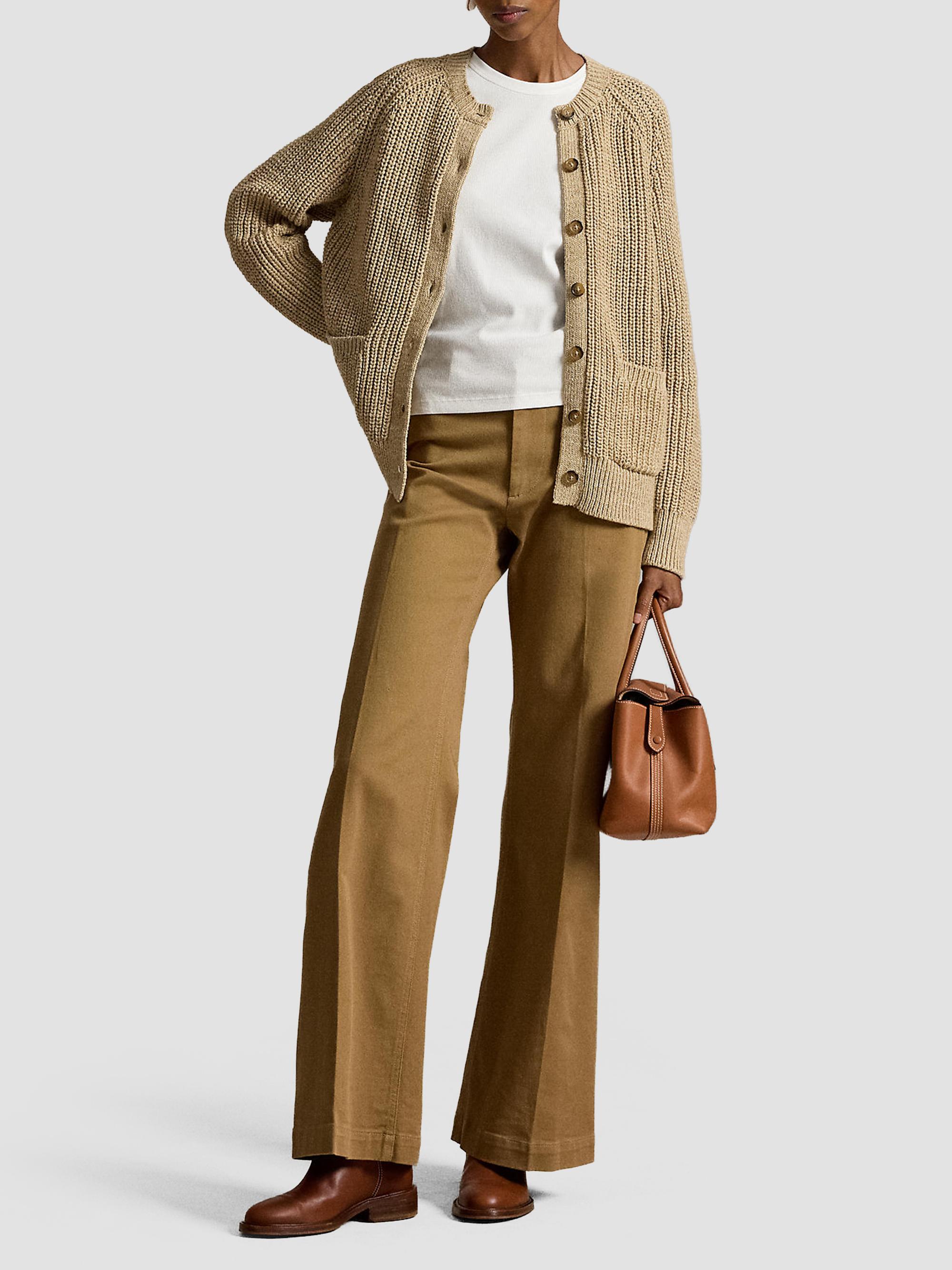 Polo Ralph Lauren Women's Raglan-Sleeve Cotton Cardigan - Tan Heather | Thumbnail 2