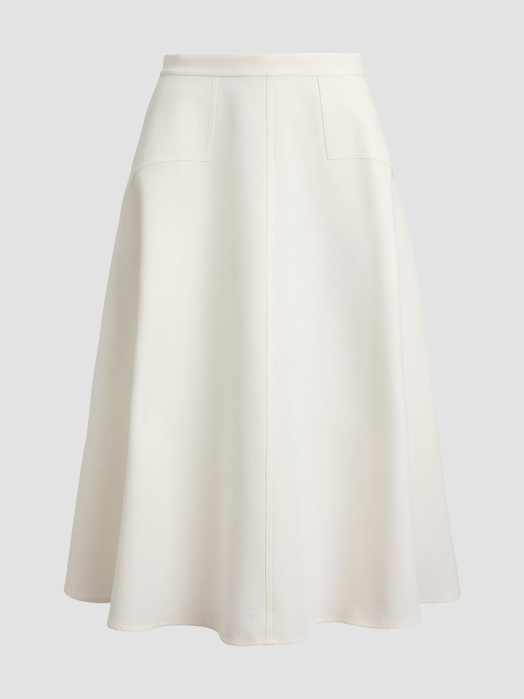 Polo Ralph Lauren Women's Cotton-Wool A-Line Midi Skirt - Cream