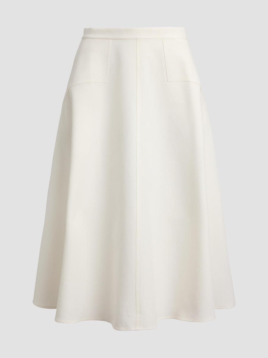 Polo Ralph Lauren Women's Cotton-wool A-line Midi Skirt In Black