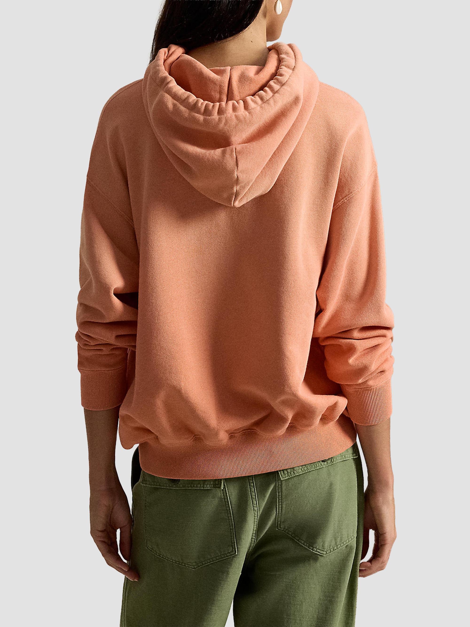 Polo Ralph Lauren Women's Logo Lightweight Fleece Hoodie - Pastel Coral | Thumbnail 3