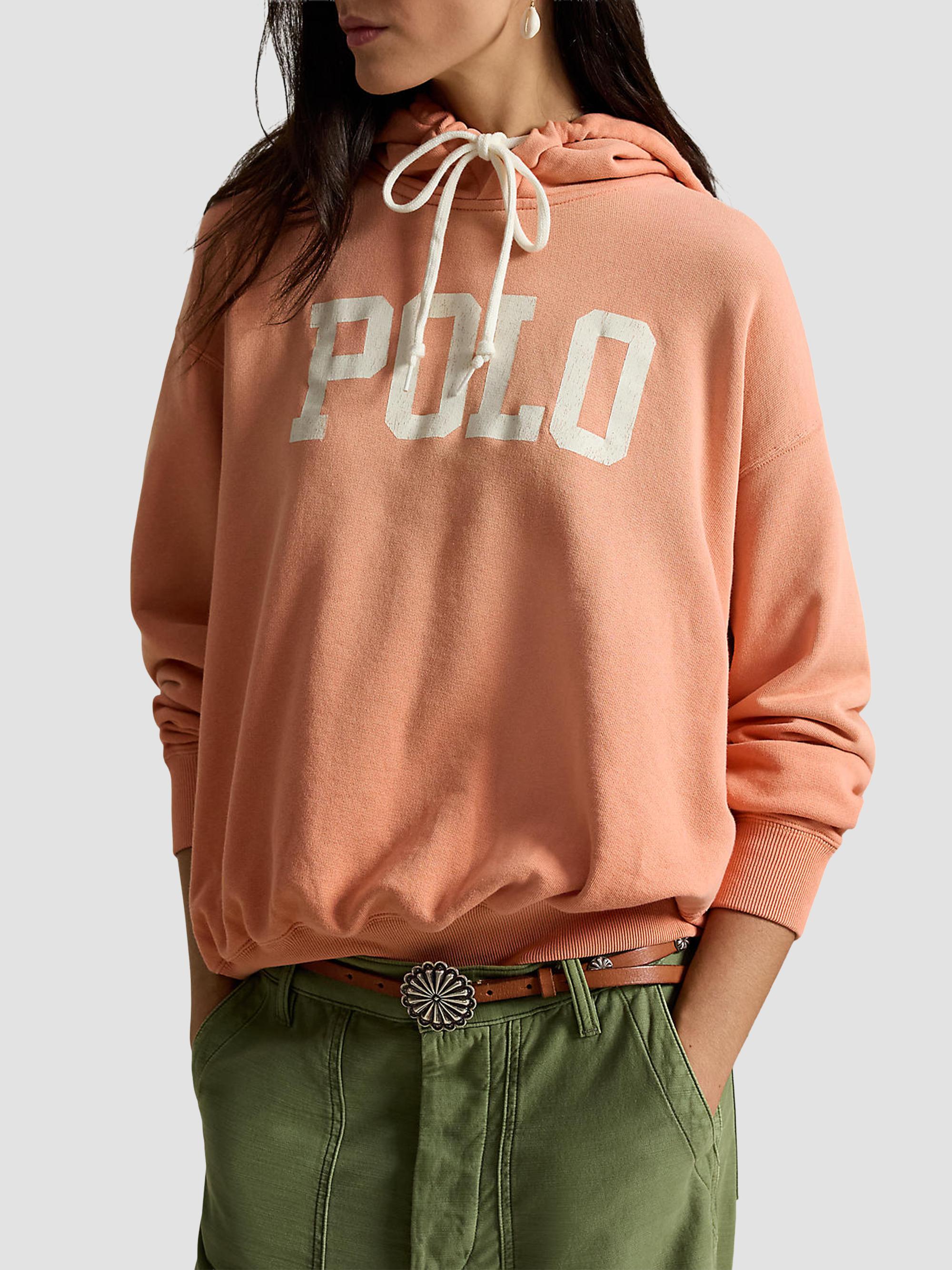 Polo Ralph Lauren Women's Logo Lightweight Fleece Hoodie - Pastel Coral | Thumbnail 4
