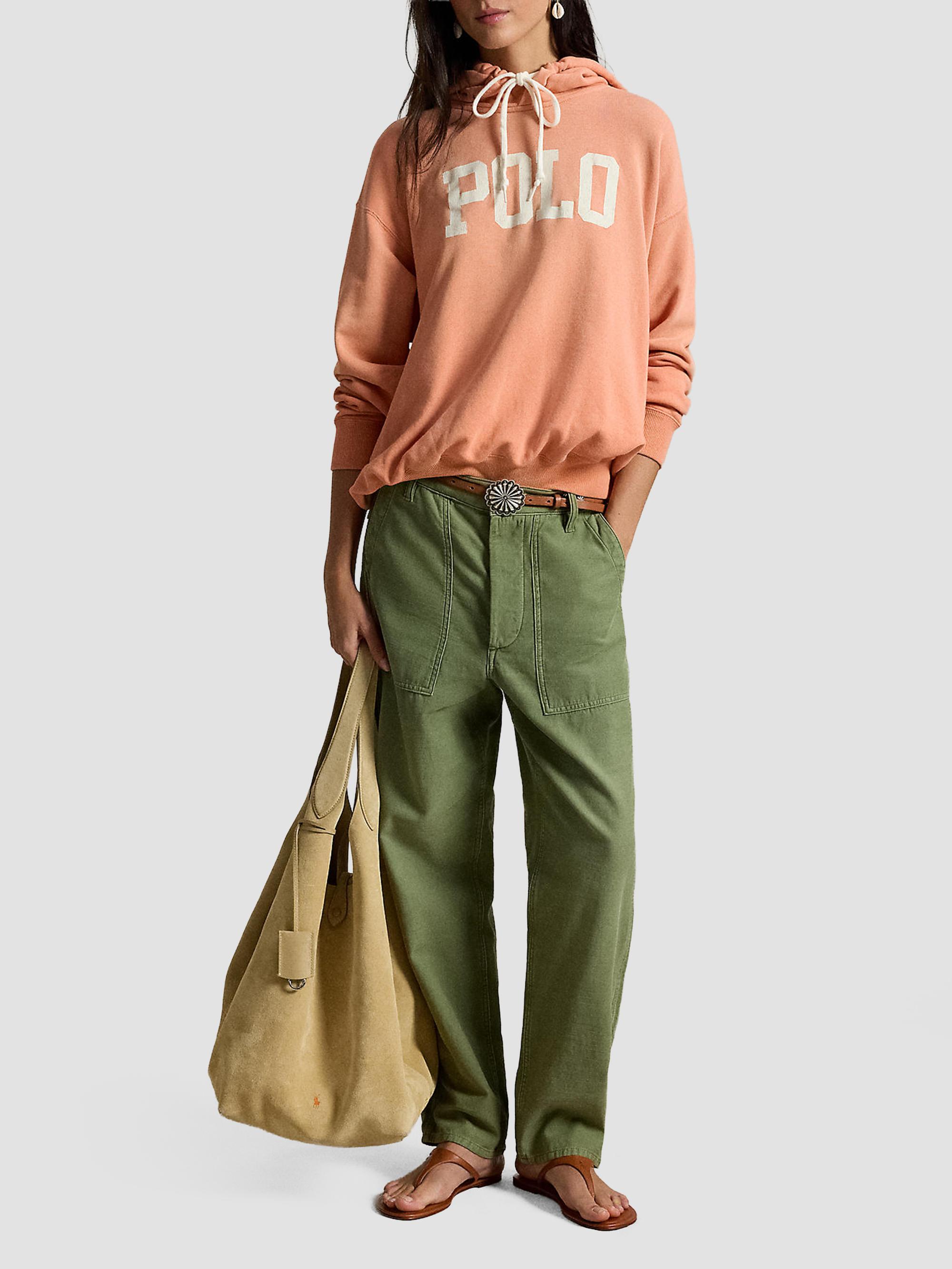 Polo Ralph Lauren Women's Logo Lightweight Fleece Hoodie - Pastel Coral | Thumbnail 2