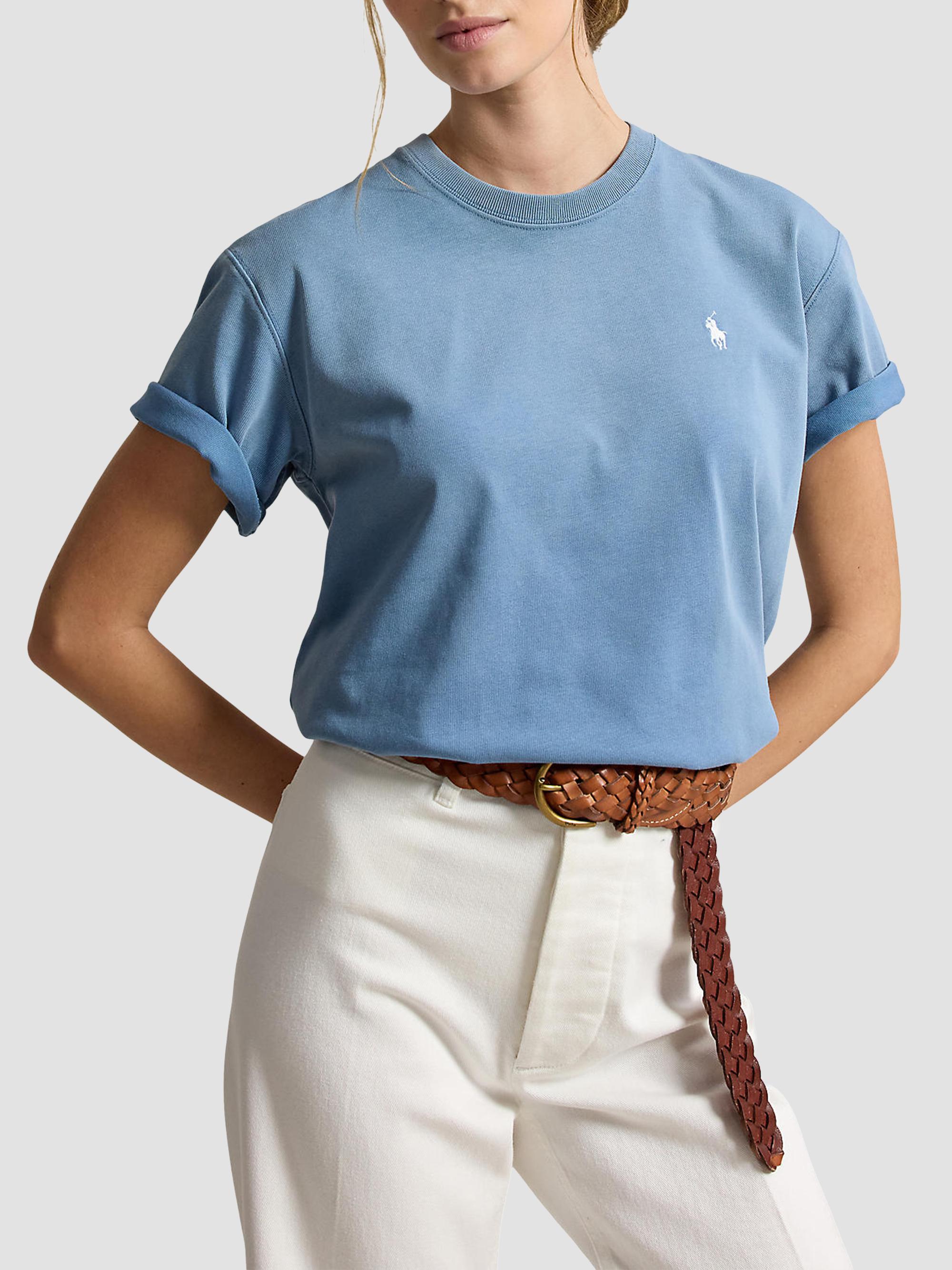 Polo Ralph Lauren Women's Logo Cotton Jersey T-Shirt - Camp Blue | Thumbnail 4