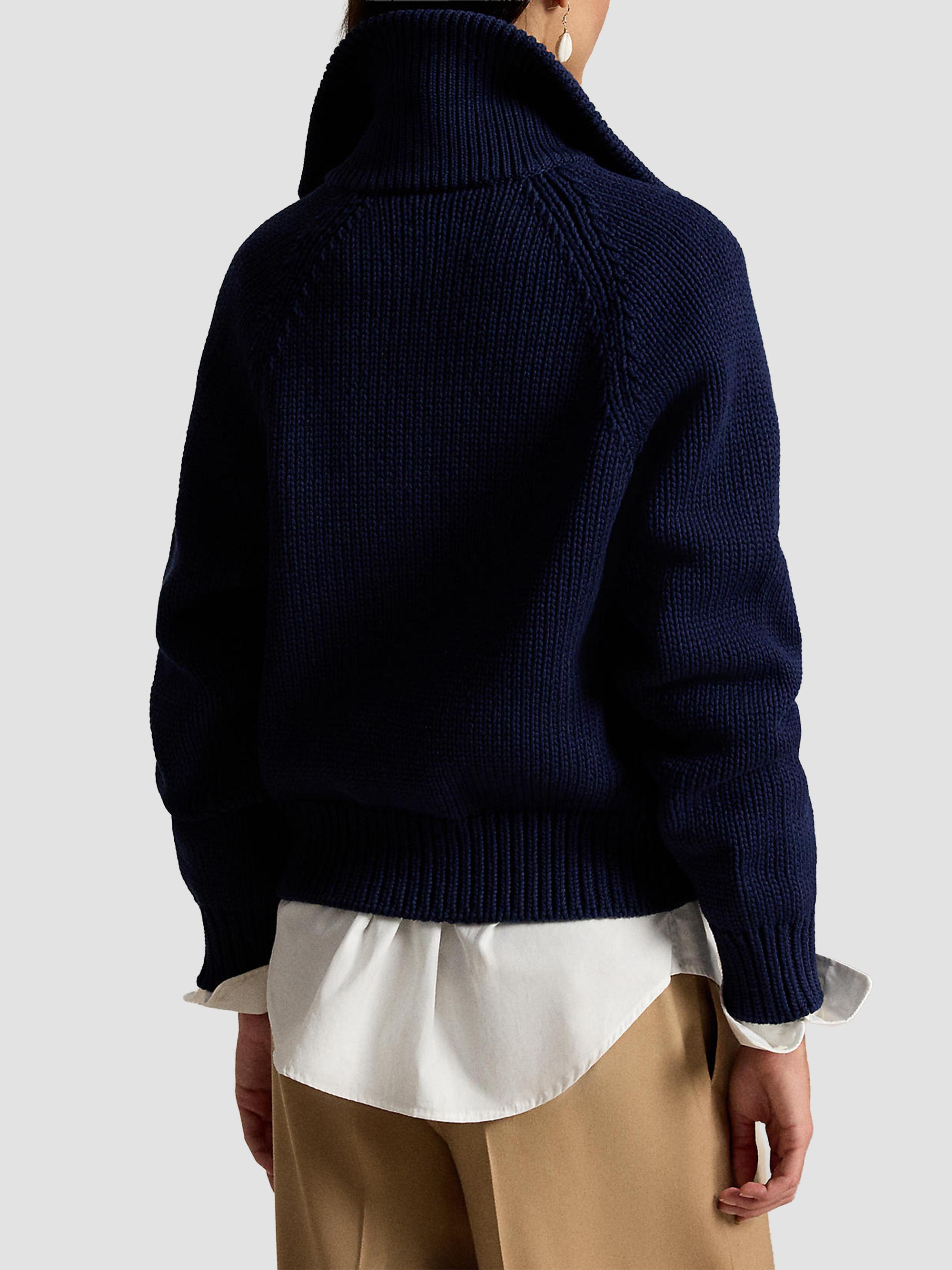 Polo Ralph Lauren Women's Cotton-Blend Buttoned Cardigan - Cruise Navy | Thumbnail 3