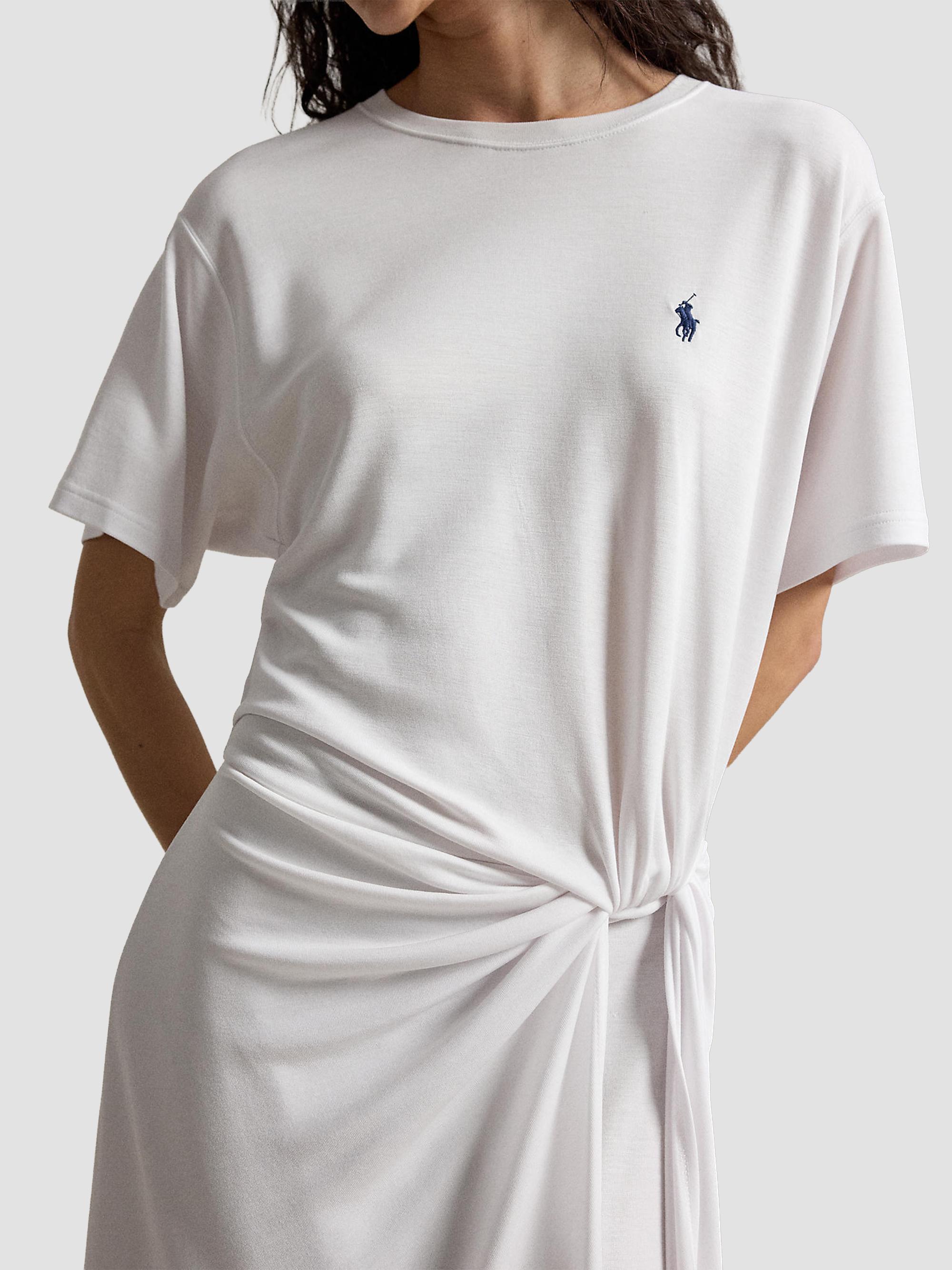 Polo Ralph Lauren Women's Twist-Detail T-Shirt Midi Dress - White | Thumbnail 4
