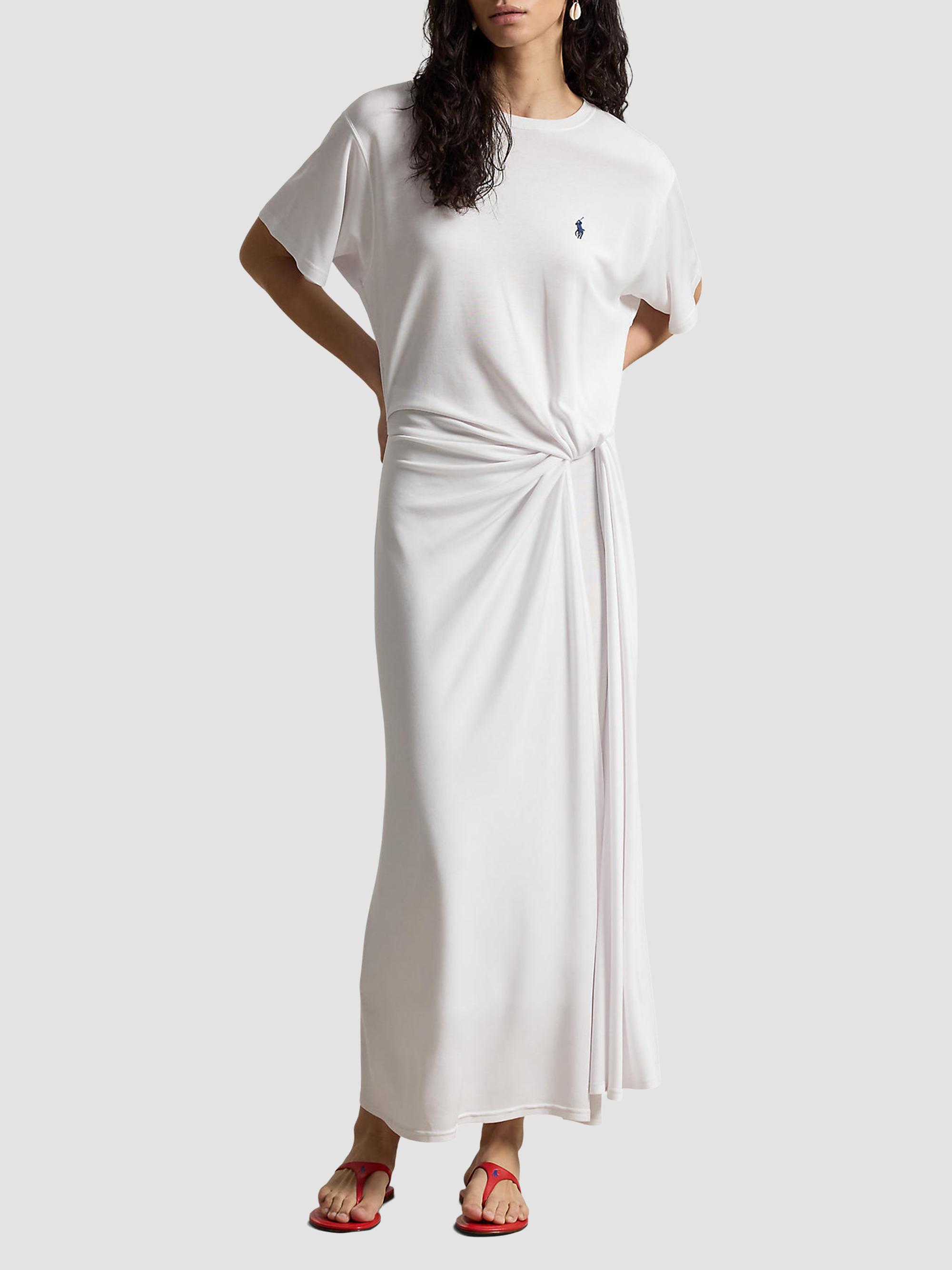 Polo Ralph Lauren Women's Twist-Detail T-Shirt Midi Dress - White | Thumbnail 2