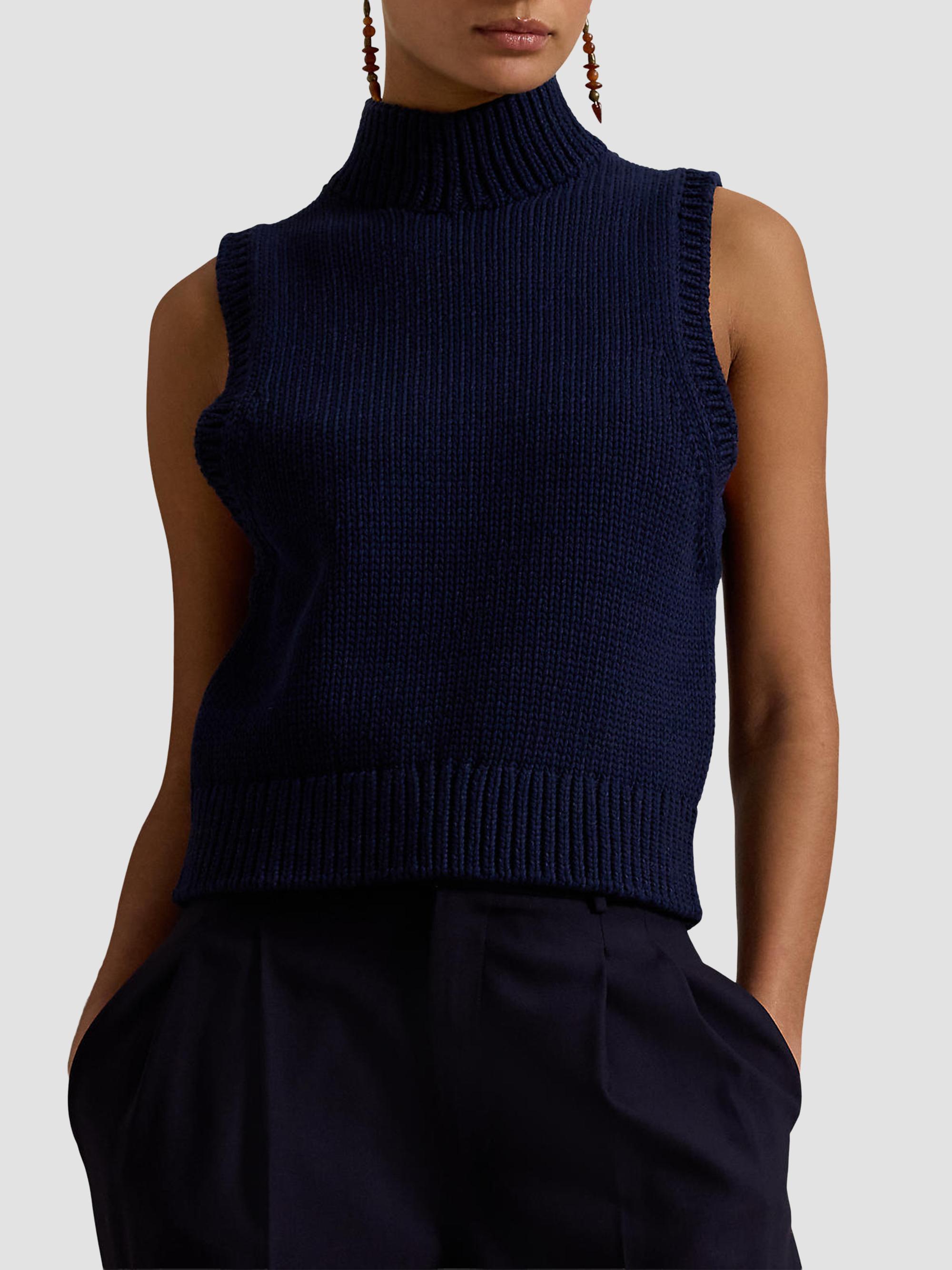 Polo Ralph Lauren Women's Sleeveless Turtleneck Sweater - Cruise Navy | Thumbnail 4